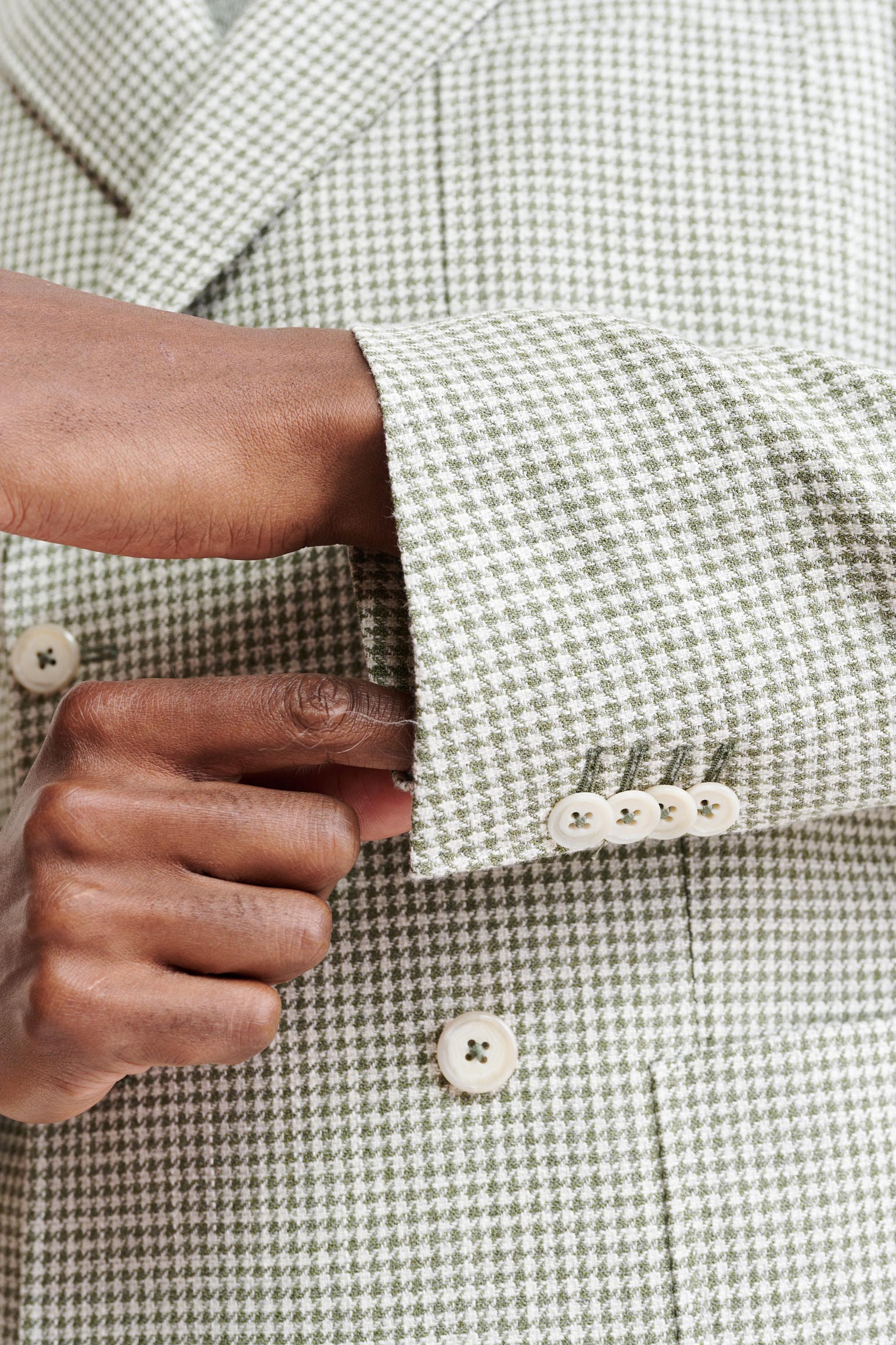 Light Green Wool & Cotton Soho Jacket Riviera Trend — detail 1