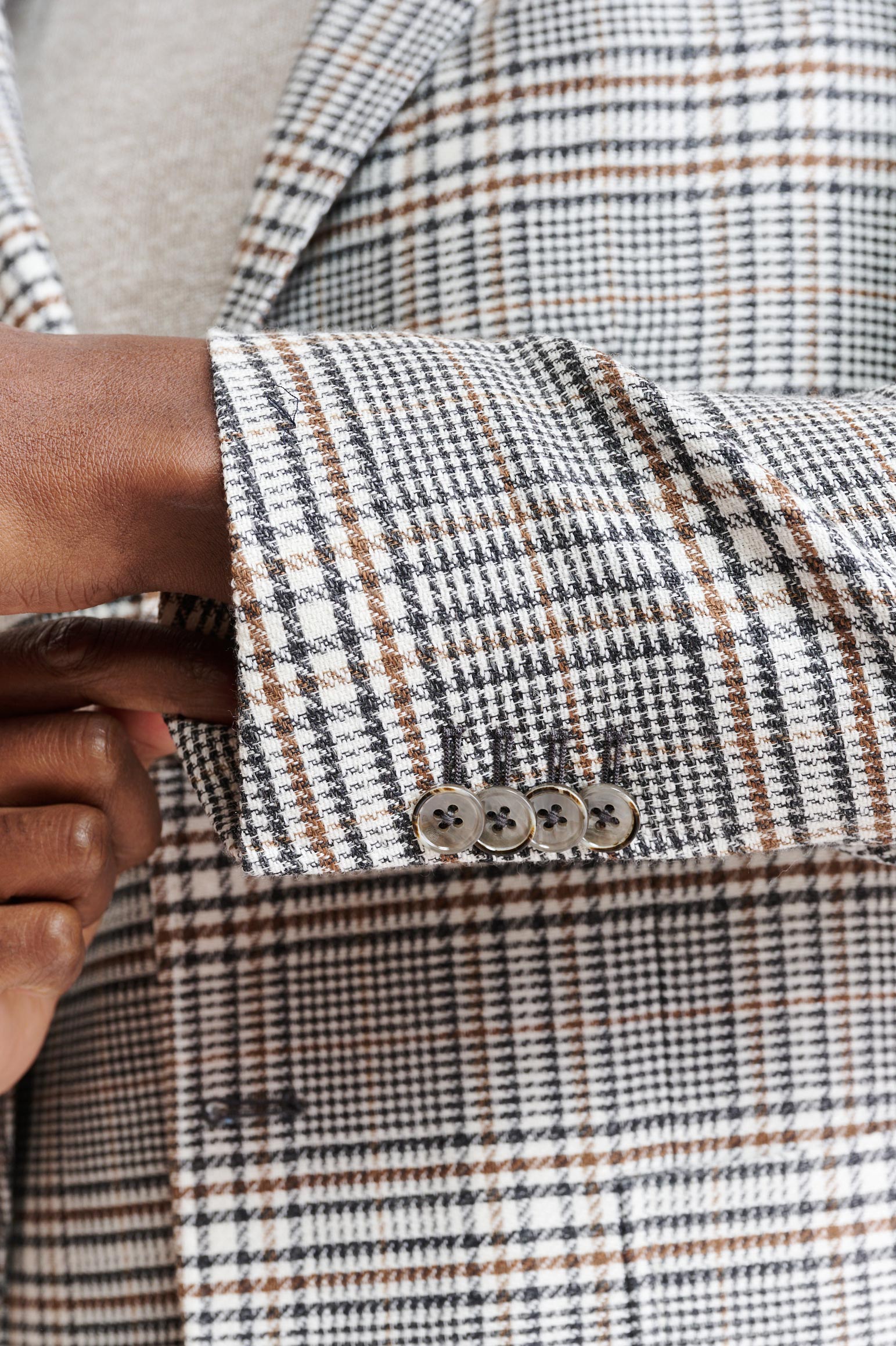 Light Grey Wool & Linen Kenton Jacket Riviera Trend — detail 1