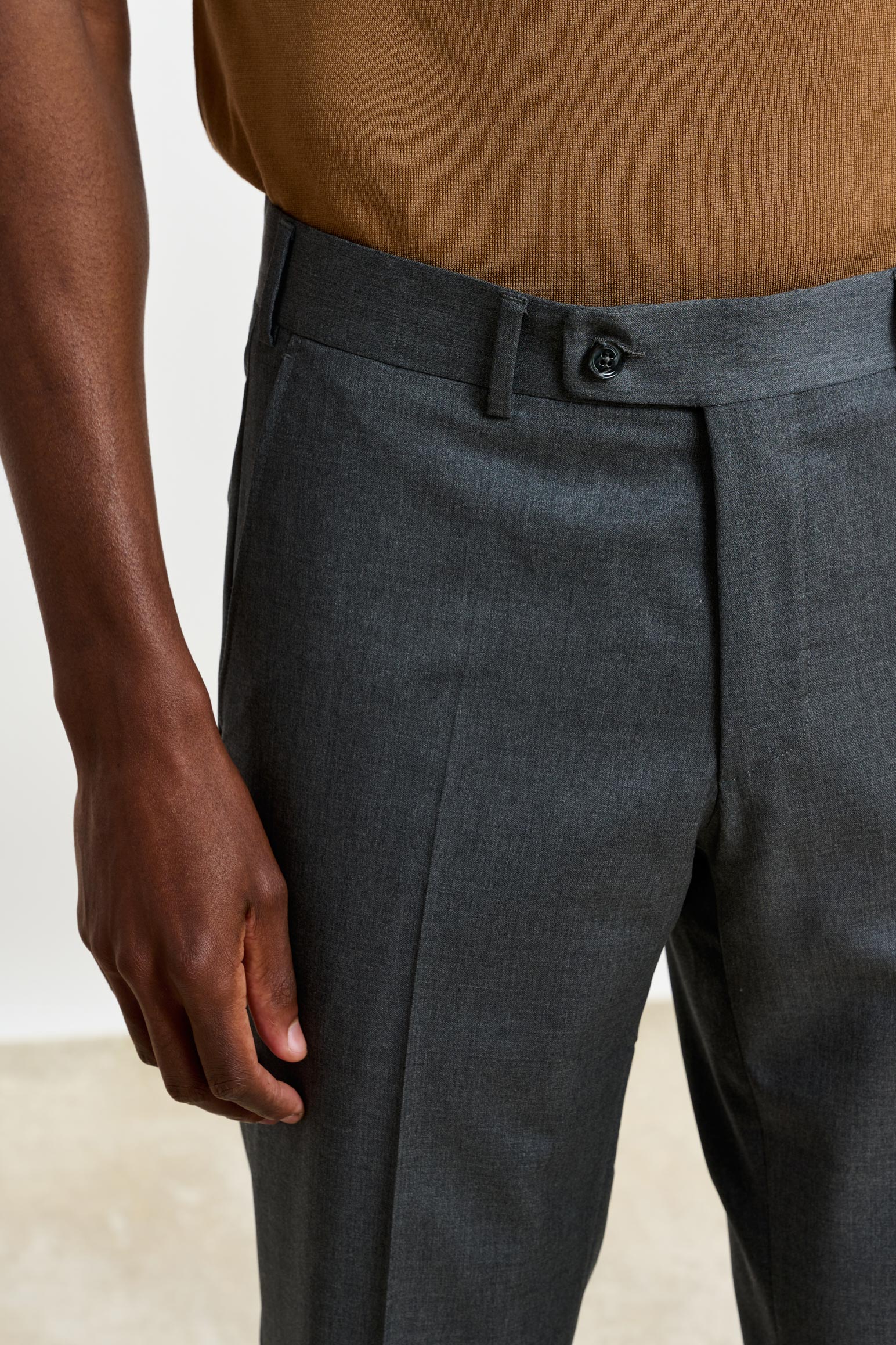 Mid Grey Melange Farley Trousers New Deluxe — detail 1
