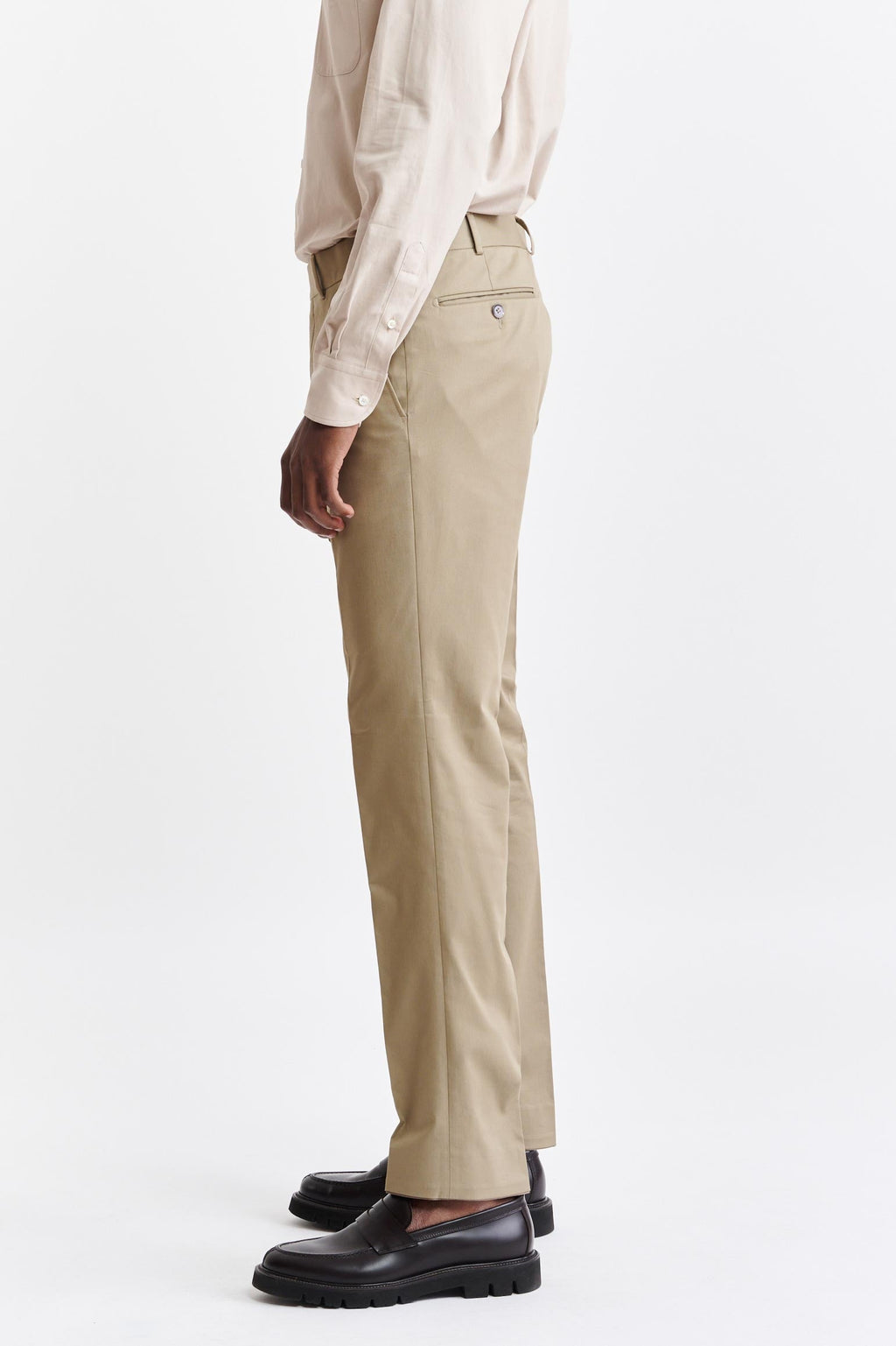Dark Beige Gibbet Trousers Cashmere Cotton — detail 1