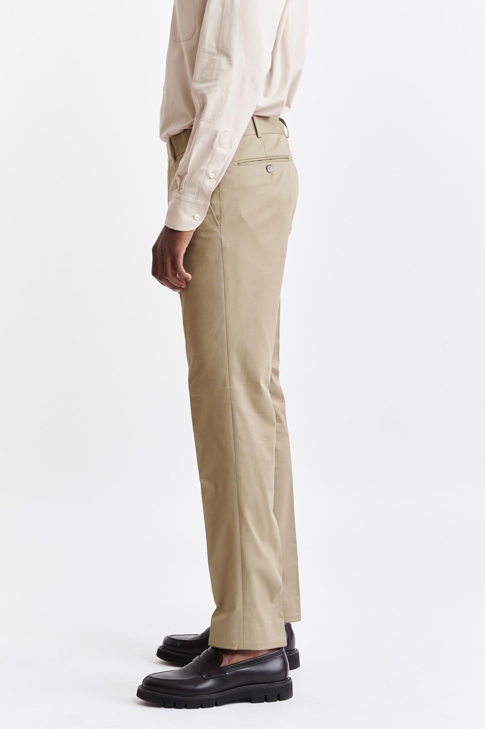 Dark Beige Gibbet Trousers Cashmere Cotton — detail 1