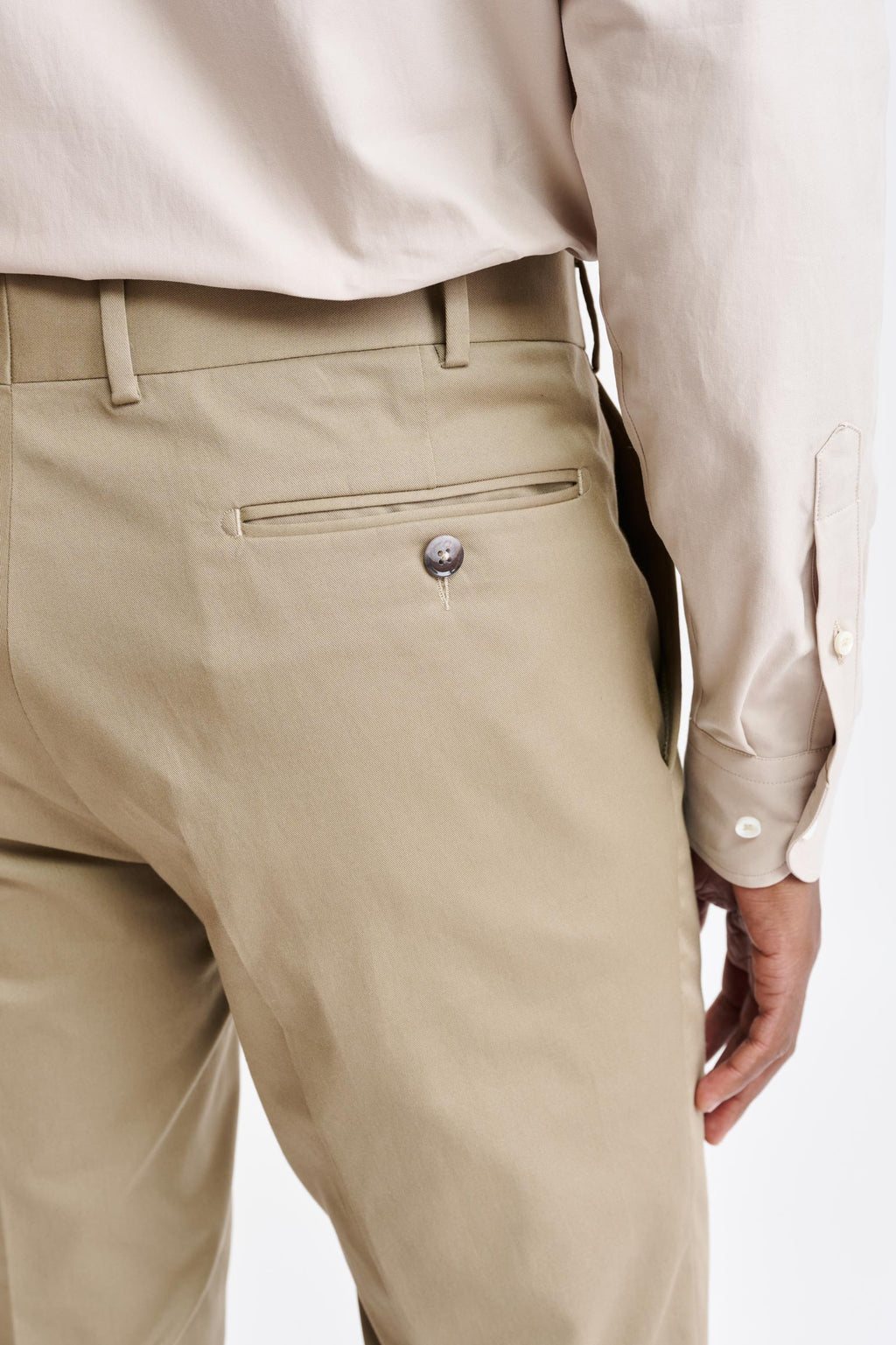 Dark Beige Gibbet Trousers Cashmere Cotton — detail 4