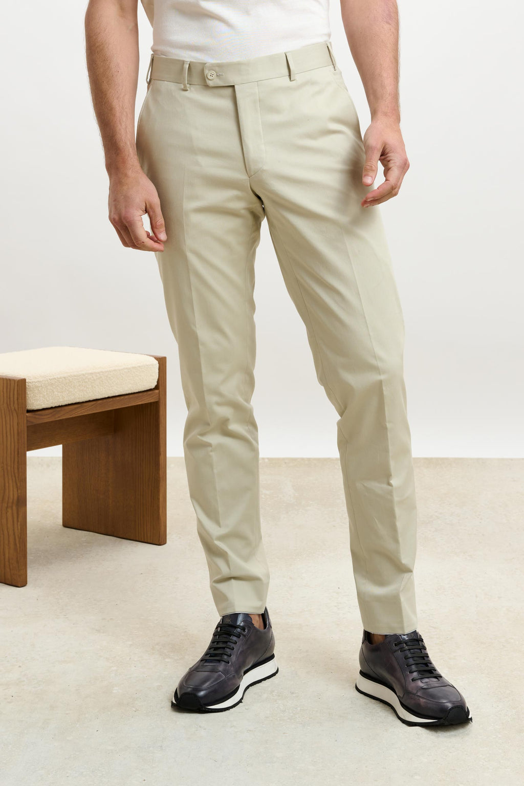 Beige Gibbet Trousers Cashmere Cotton