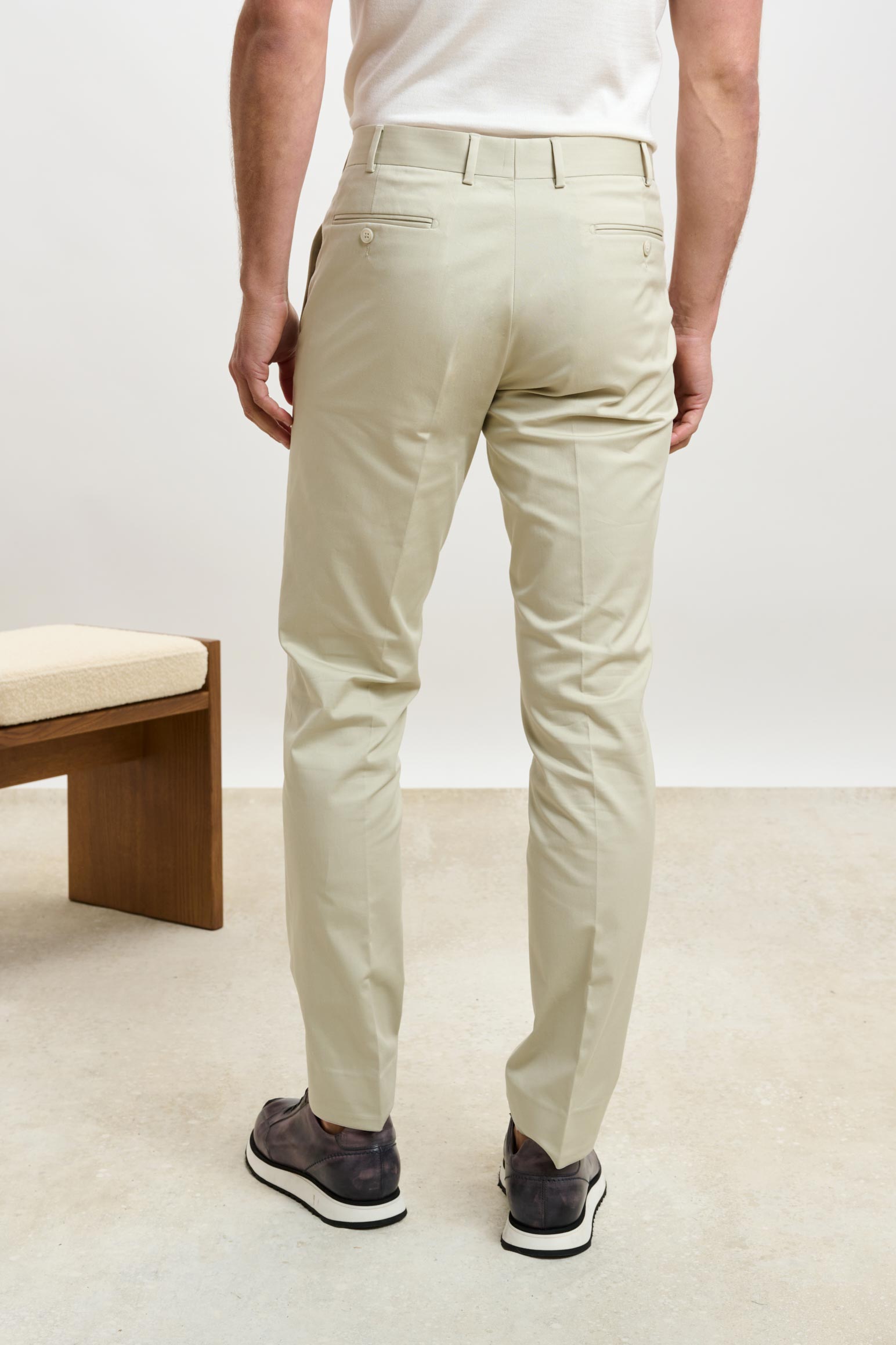 Beige Gibbet Trousers Cashmere Cotton — detail 2