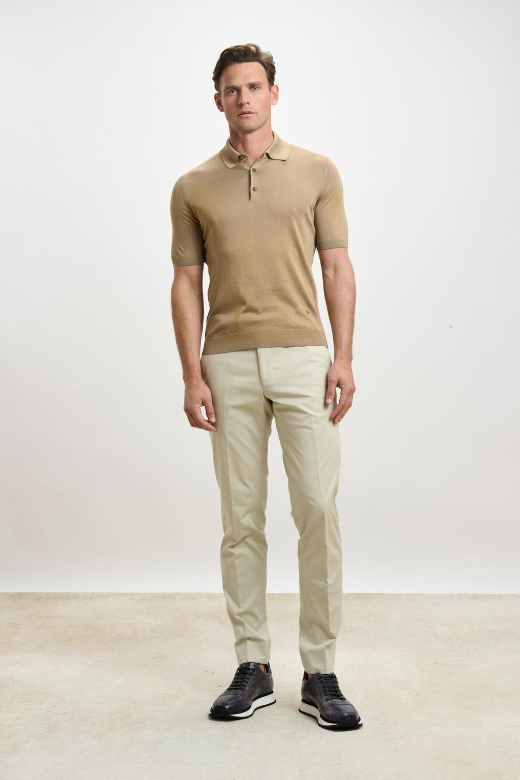 Beige Gibbet Trousers Cashmere Cotton — detail 4