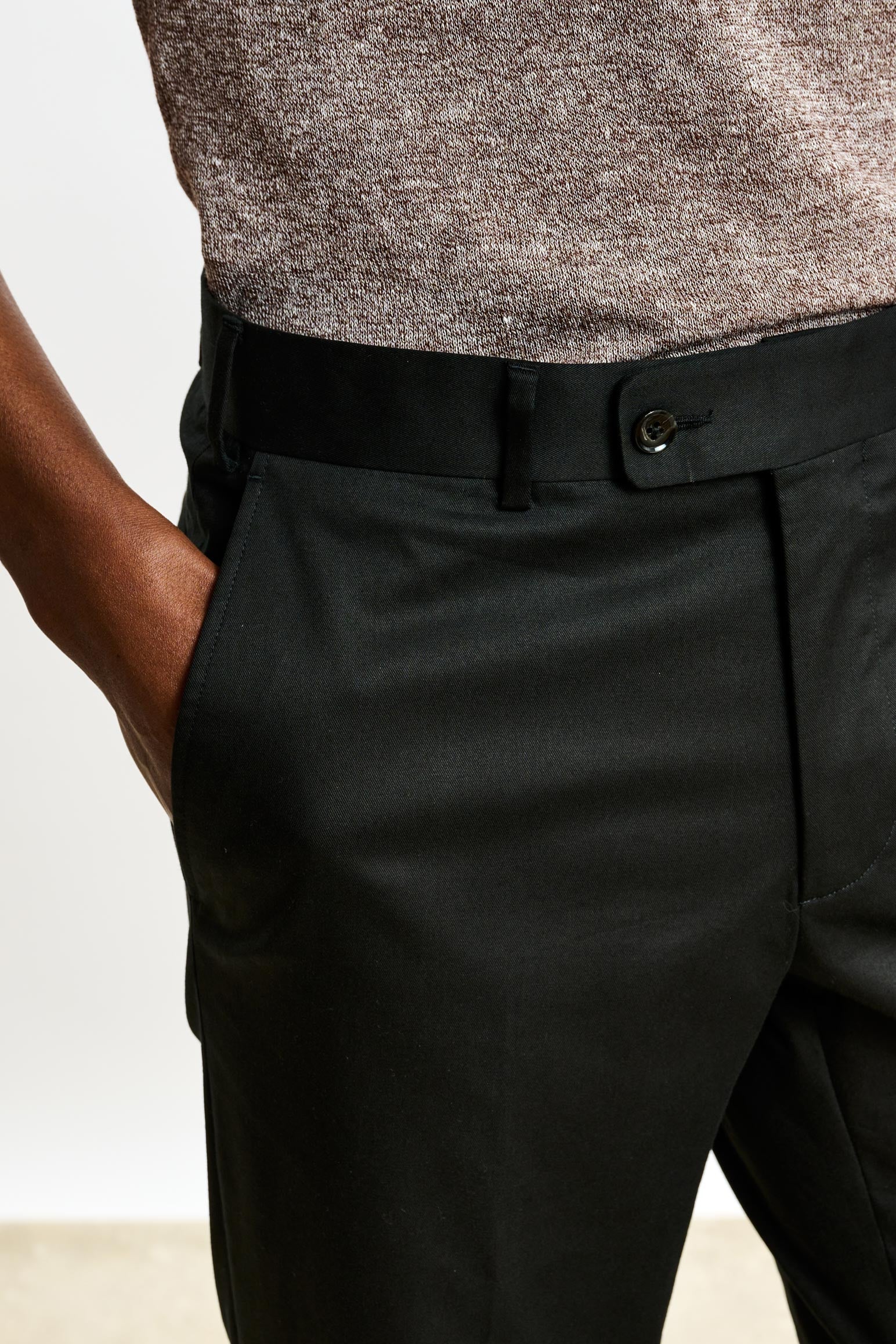 Black Gibbet Trousers Cashmere Cotton — detail 1
