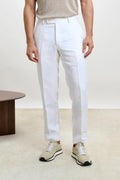 White Farley Trousers Pure Linen