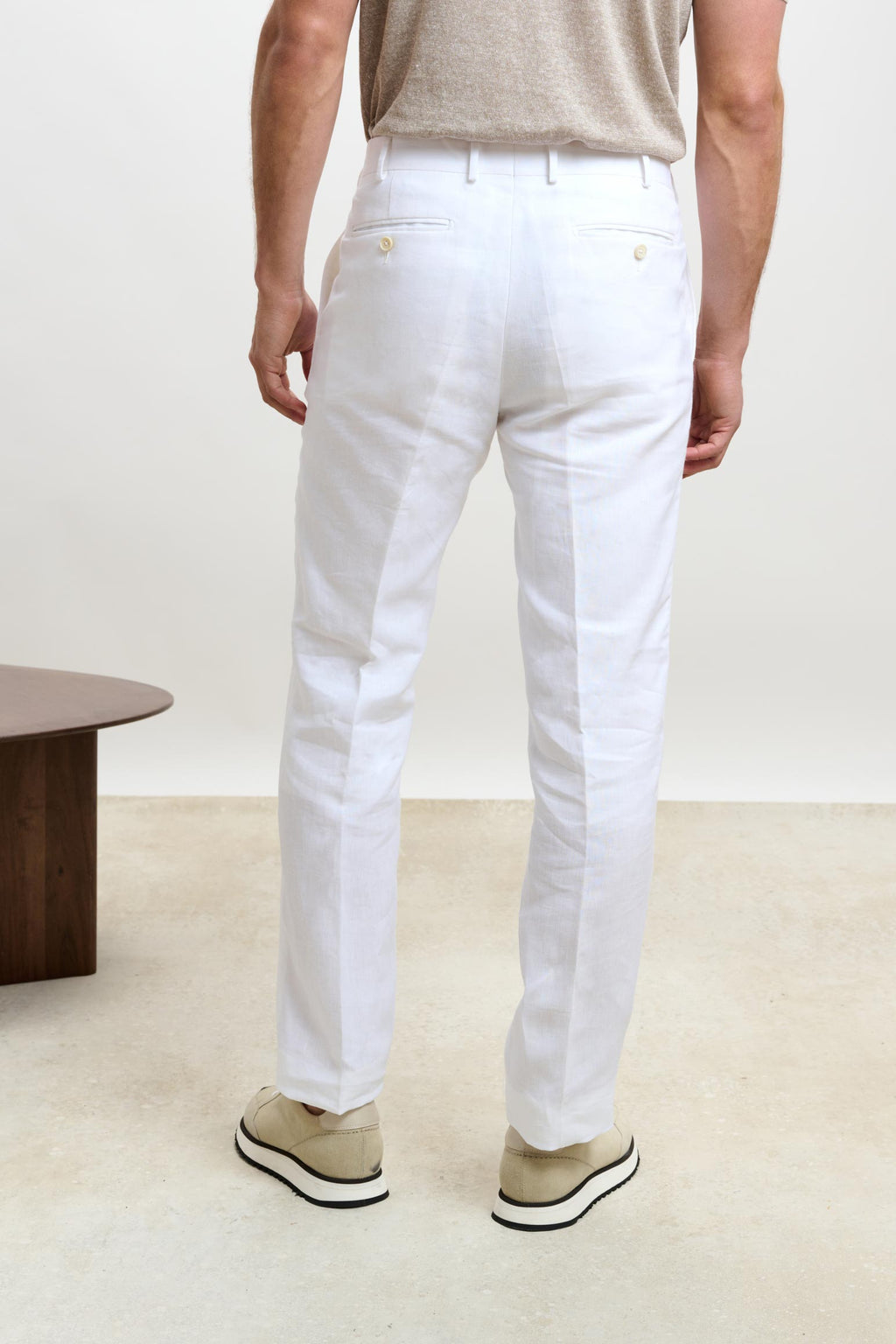 White Farley Trousers Pure Linen — detail 2