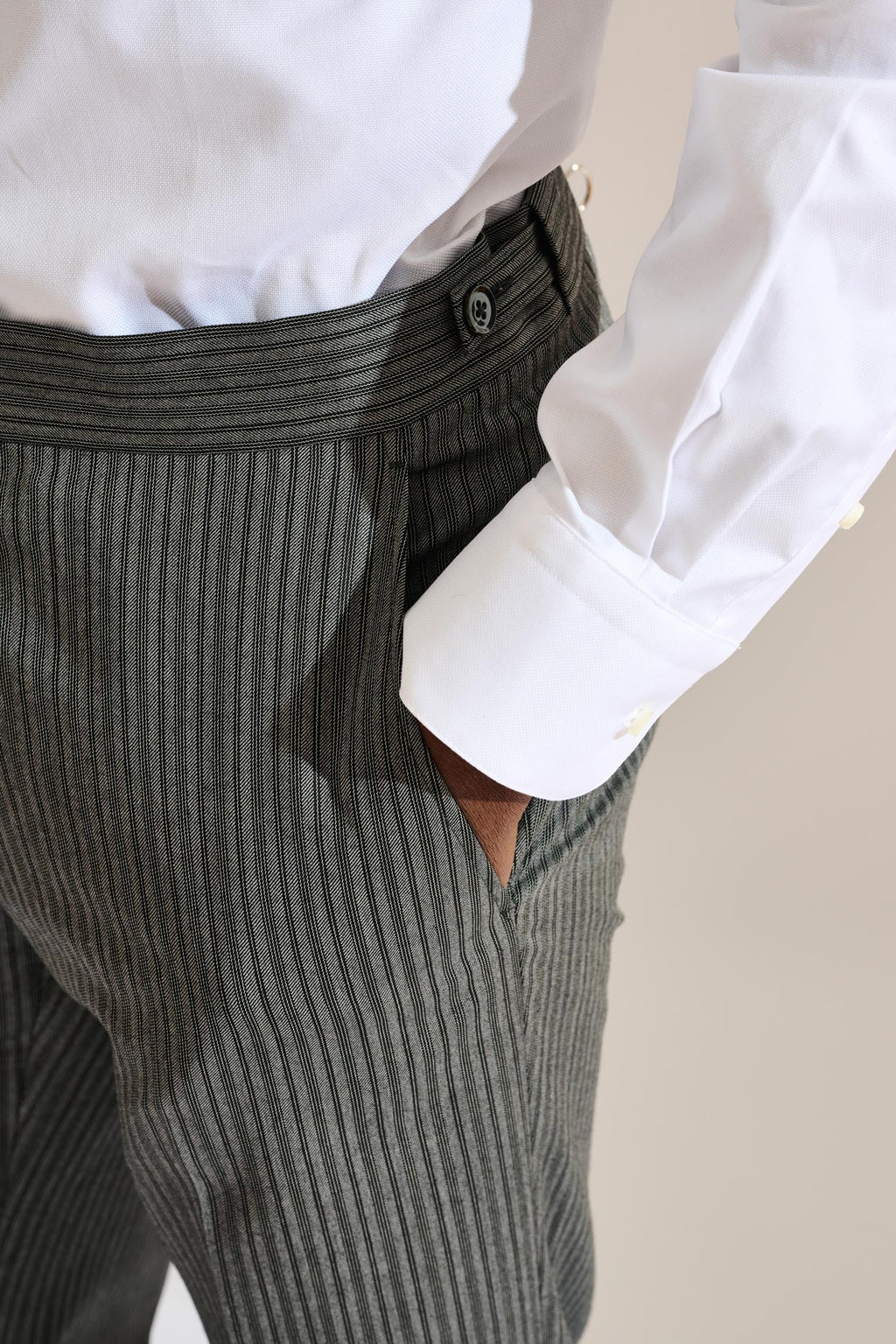 Stripped Grey Morning Suit Trousers Festival — detail 1