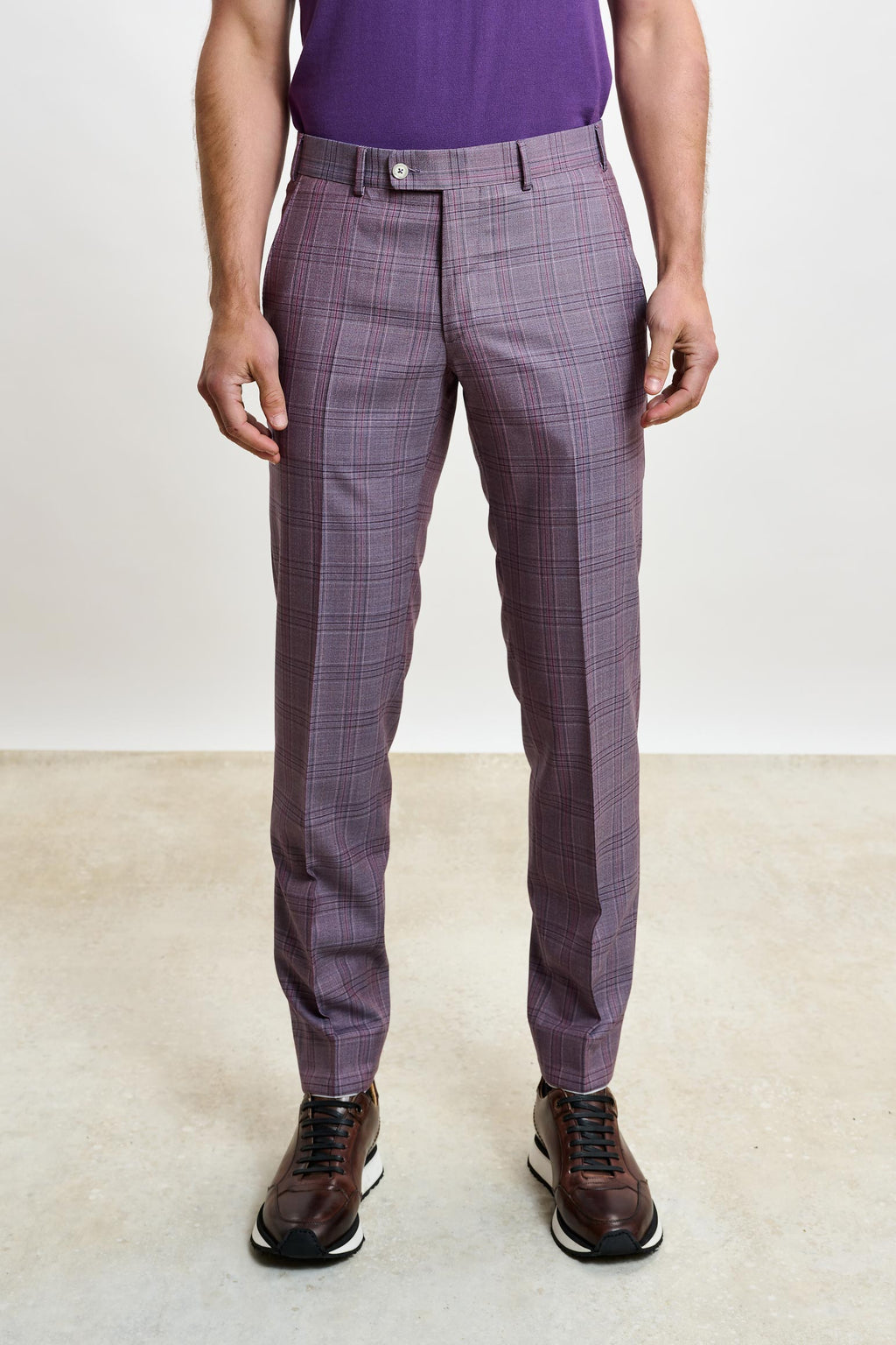 Purple Check Farley Trousers Crossover