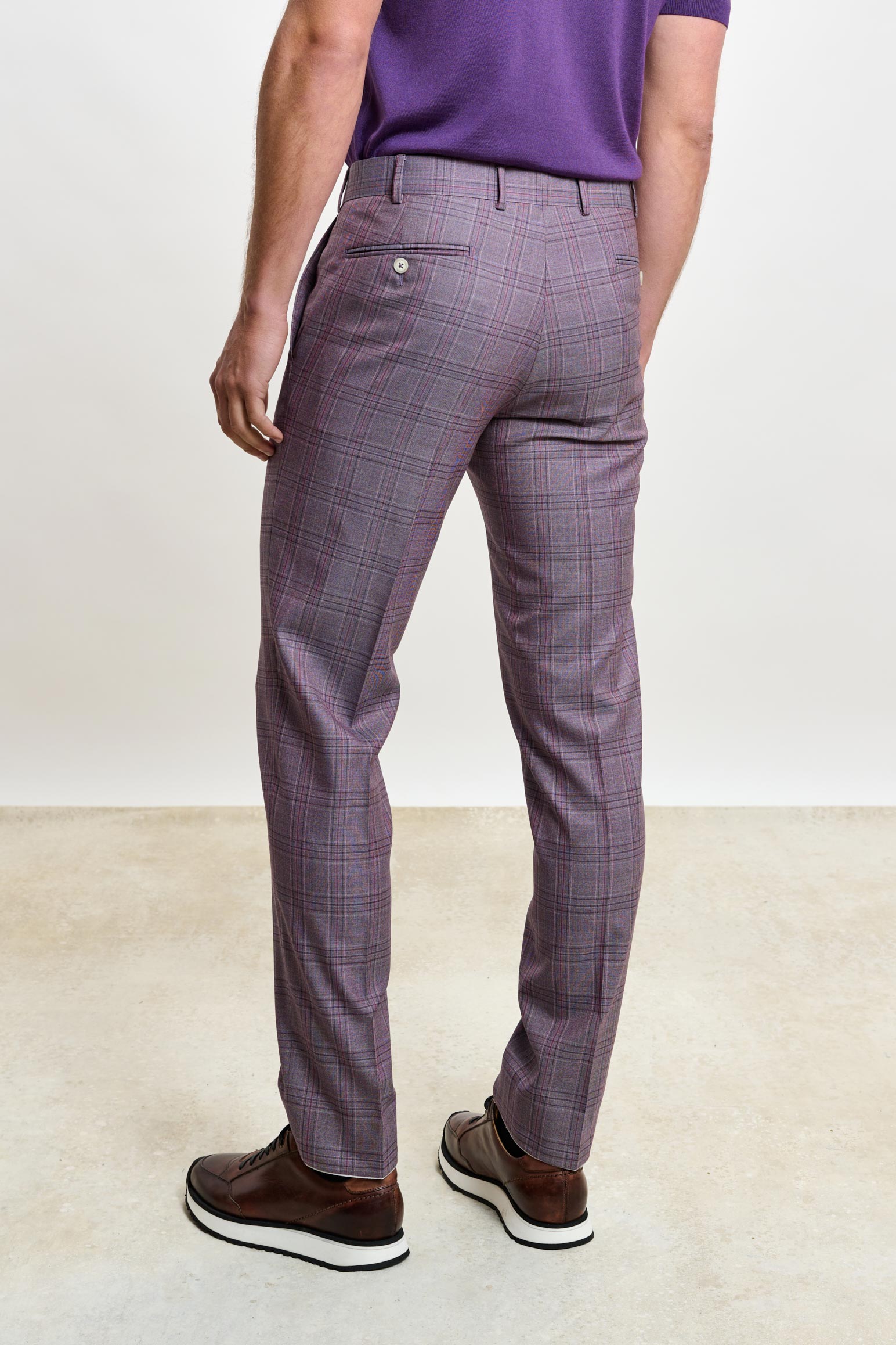 Purple Check Farley Trousers Crossover — detail 2