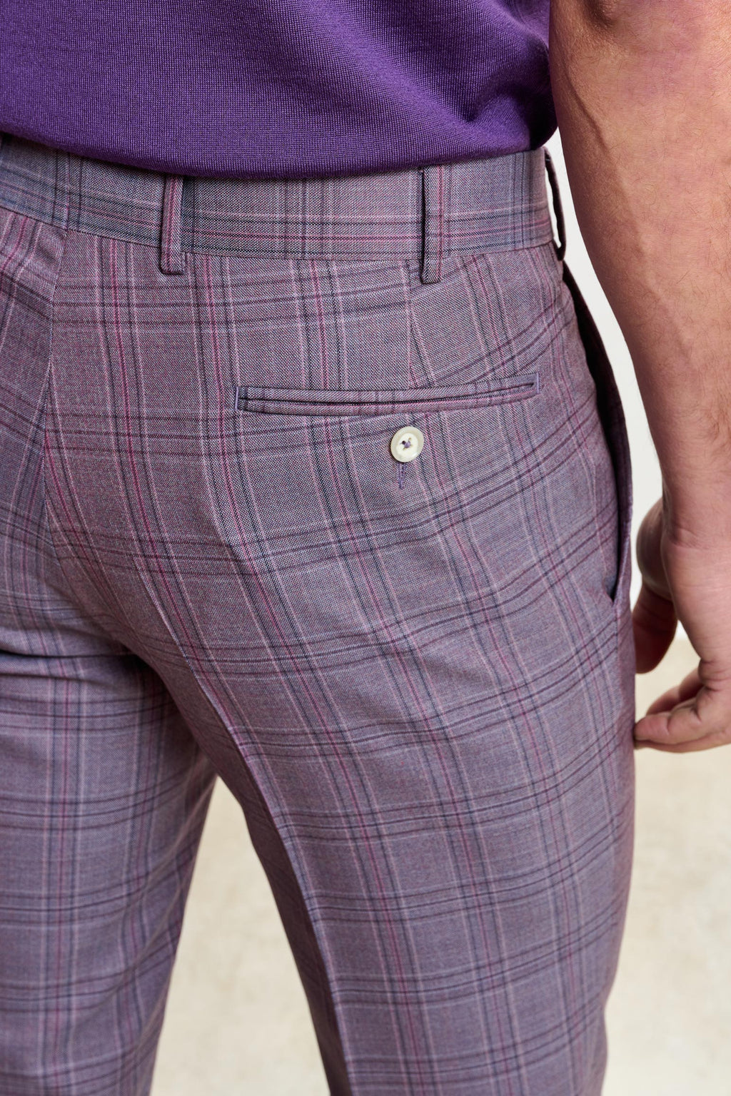 Purple Check Farley Trousers Crossover — detail 4