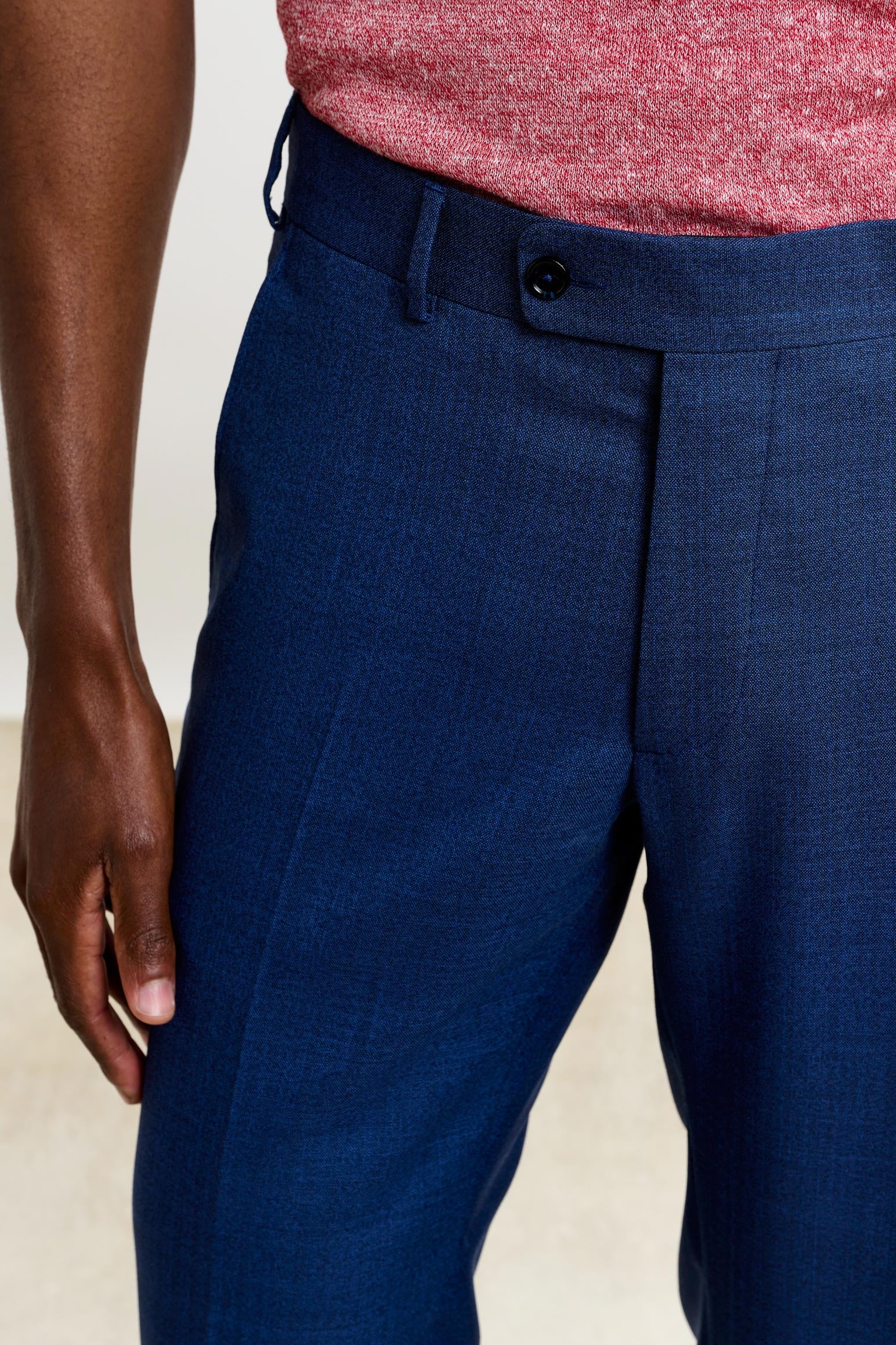Plain Blue Farley Trousers Crossover — detail 1