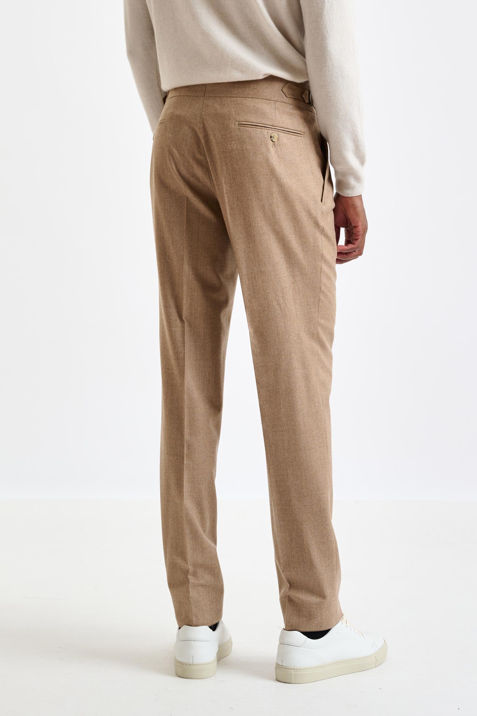 Camel Super 100's Wool Farley Trouser Flannel Saxony — detail 3