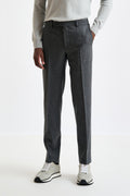 Light Grey Super 100's Wool Farley Trousers Flannel Saxony