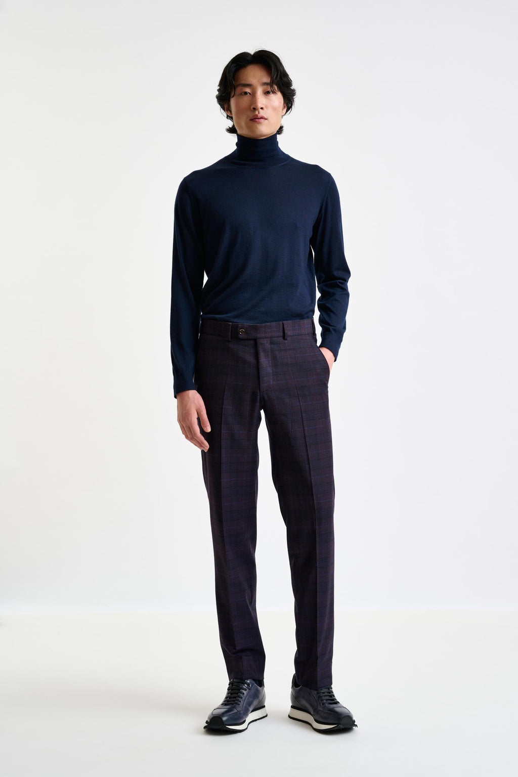 Purple Super 130's Wool Farley Trousers Hybrid — detail 2