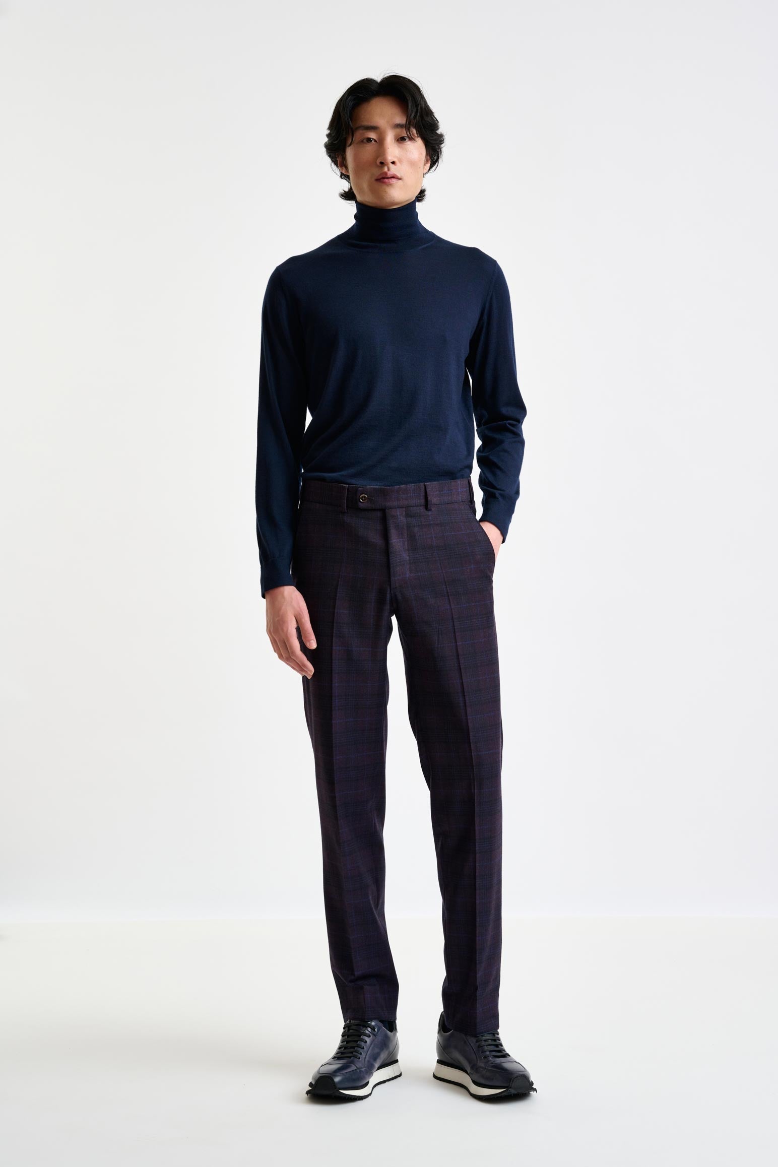 Purple Super 130's Wool Farley Trousers Hybrid — detail 2