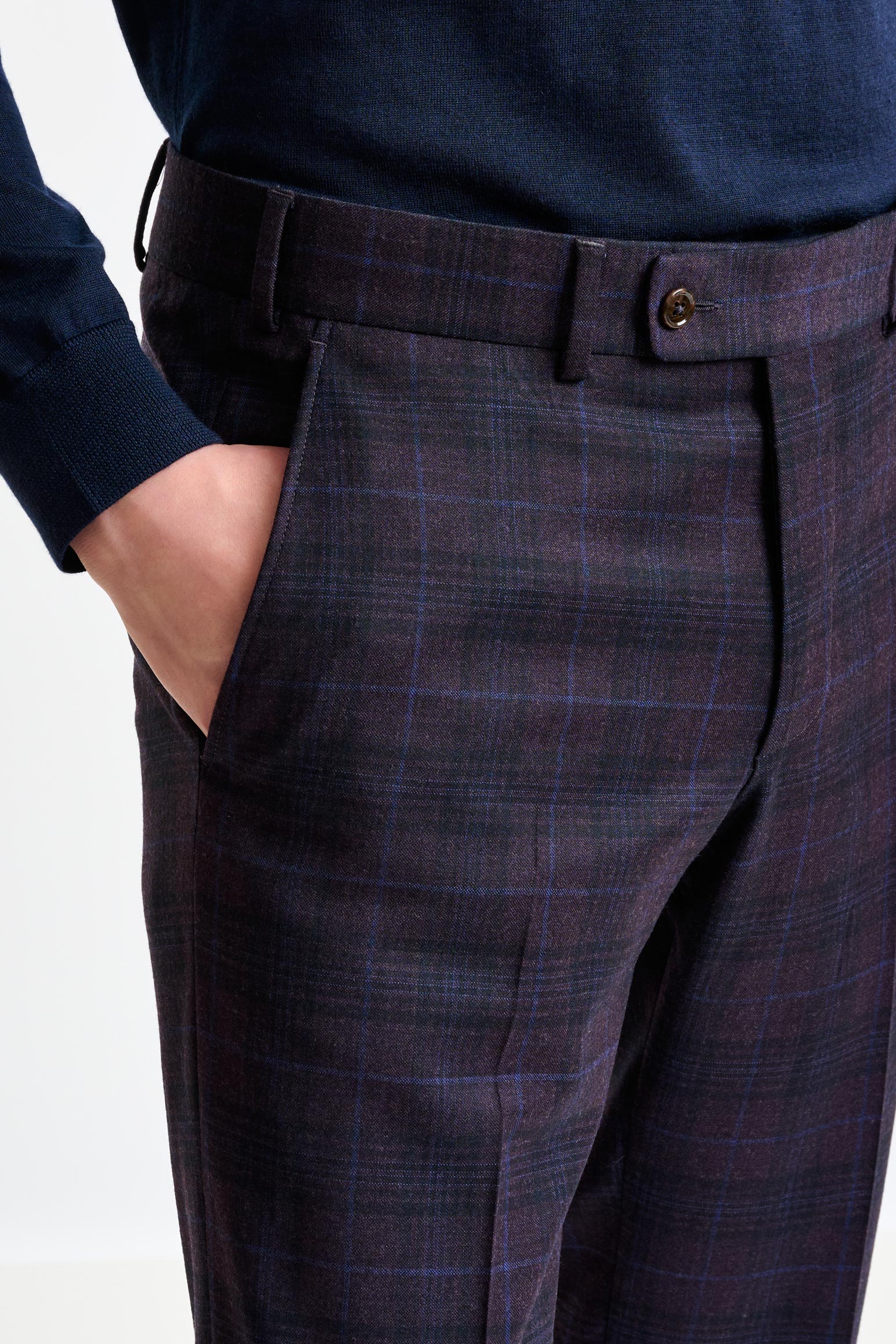 Purple Super 130's Wool Farley Trousers Hybrid — detail 1