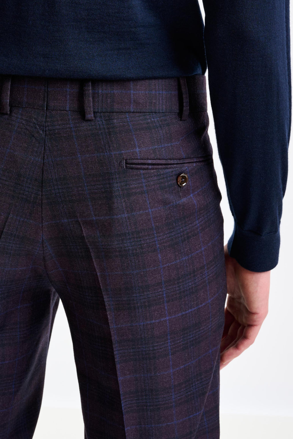 Purple Super 130's Wool Farley Trousers Hybrid — detail 4