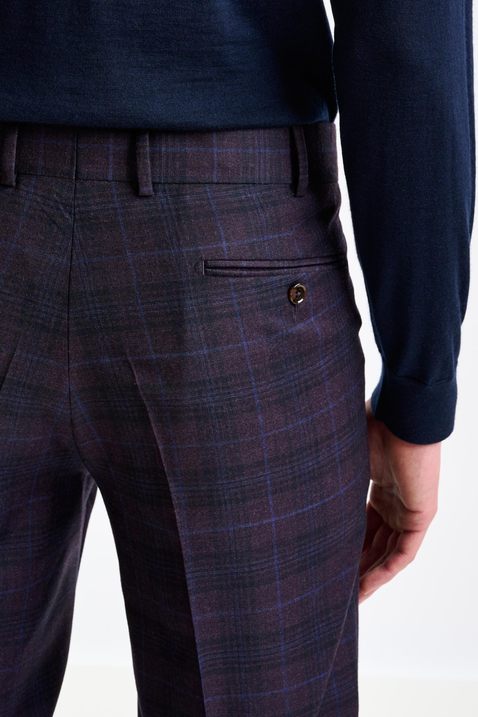 Purple Super 130's Wool Farley Trousers Hybrid — detail 4