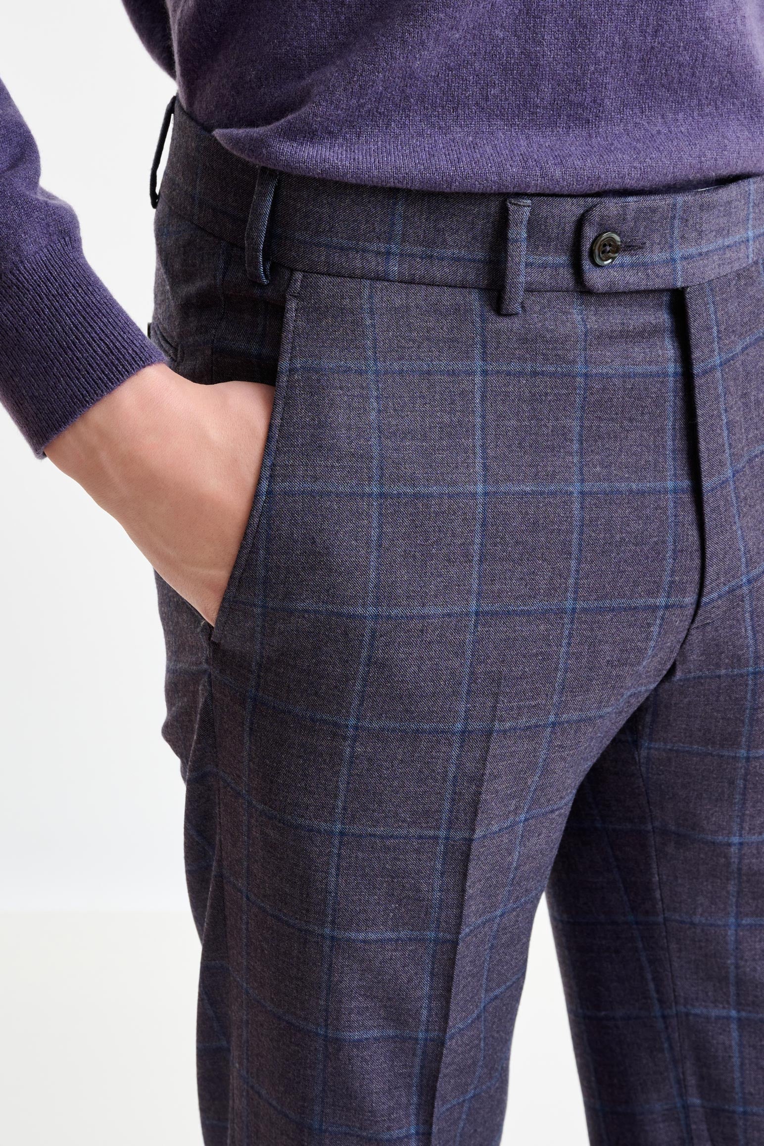 Light Purple Super 130's Wool Farley Trouser Hybrid — detail 1