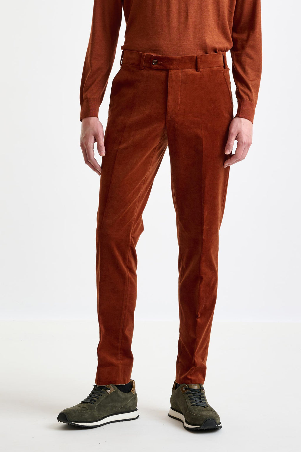 Brown Cotton Gibbet Trousers Corduroy