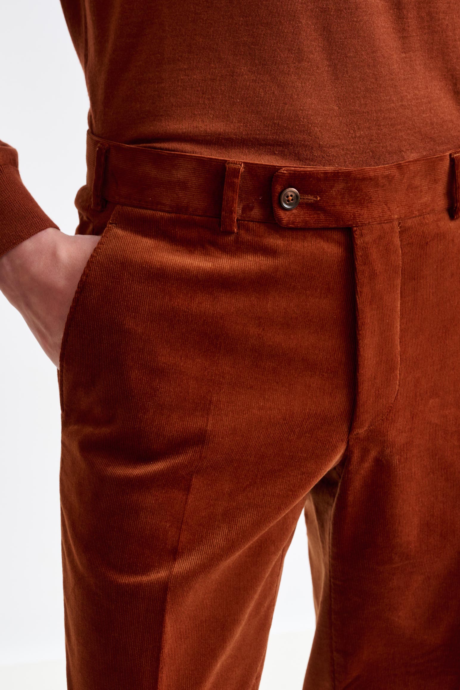 Brown Cotton Gibbet Trousers Corduroy — detail 1