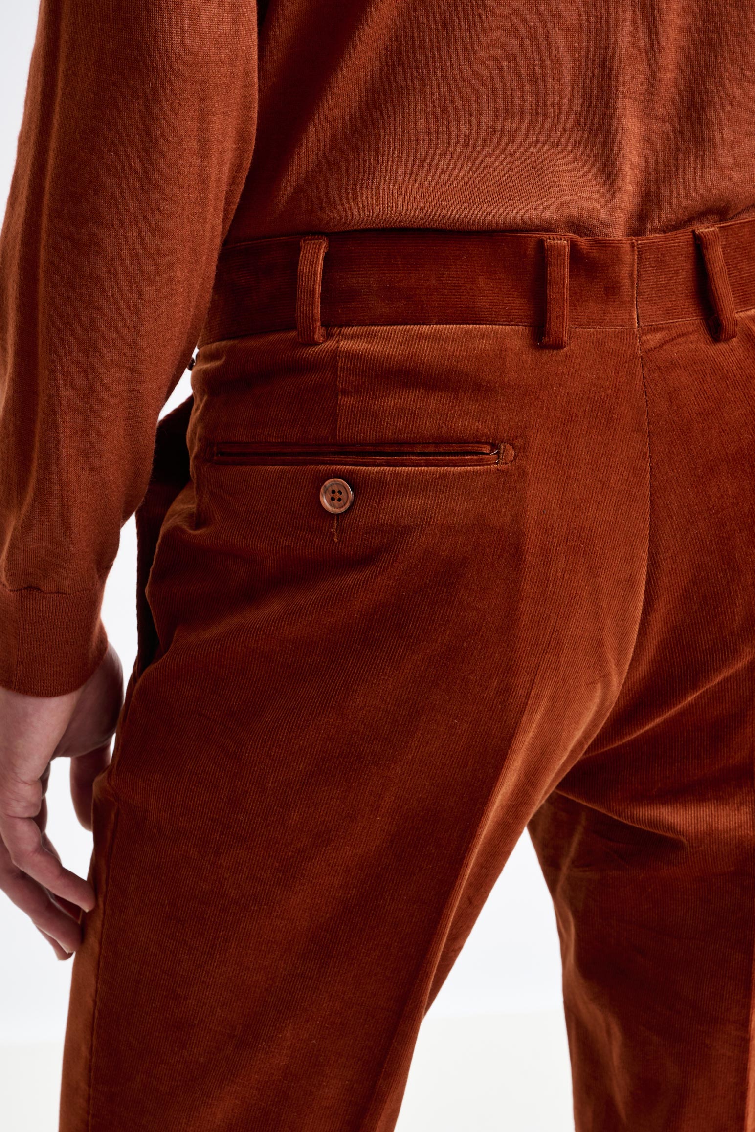 Brown Cotton Gibbet Trousers Corduroy — detail 2