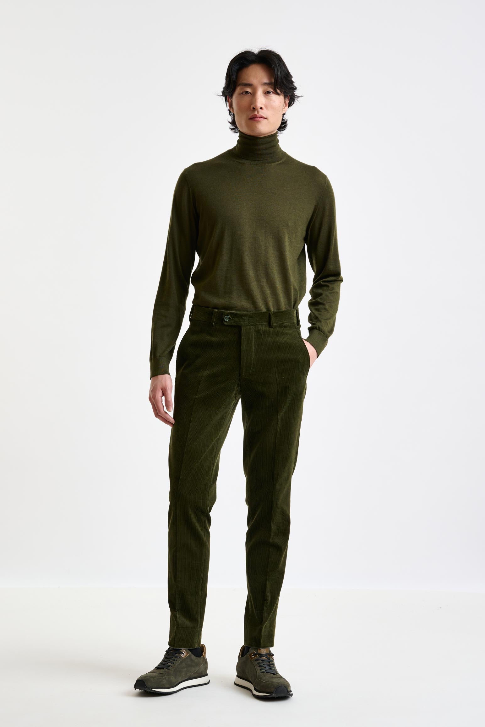 Green Cotton Gibbet Trousers Corduroy — detail 1