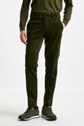 Green Cotton Gibbet Trousers Corduroy
