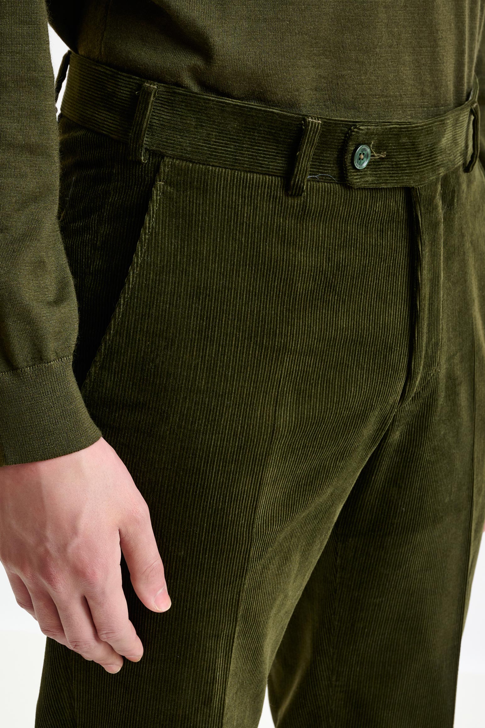 Green Cotton Gibbet Trousers Corduroy — detail 3