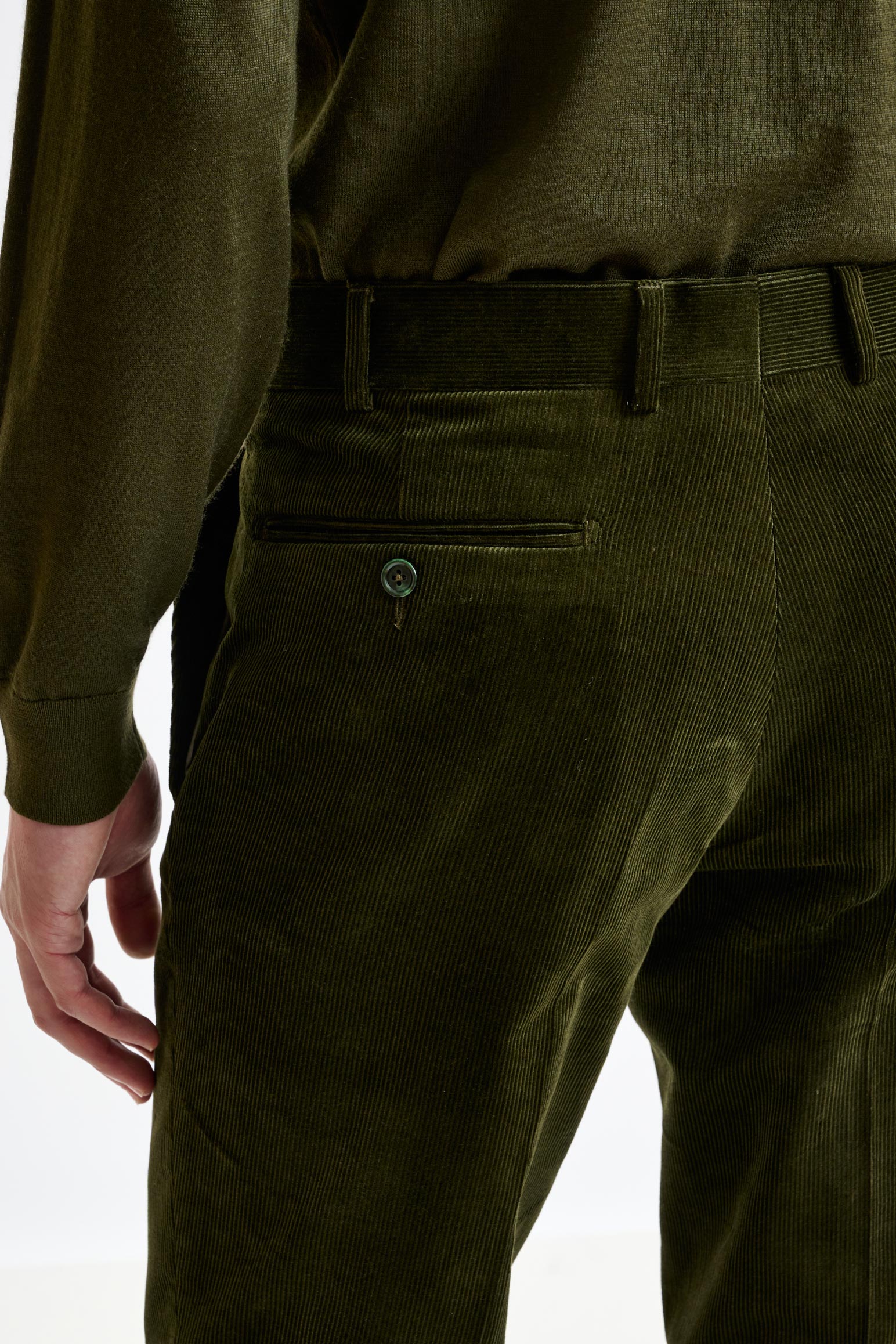 Green Cotton Gibbet Trousers Corduroy — detail 4