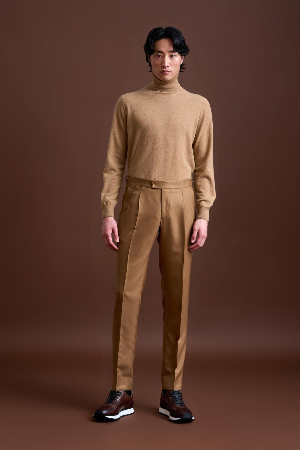 Brown 100% Cashmere Gibbet Trousers Golden Gate — detail 2