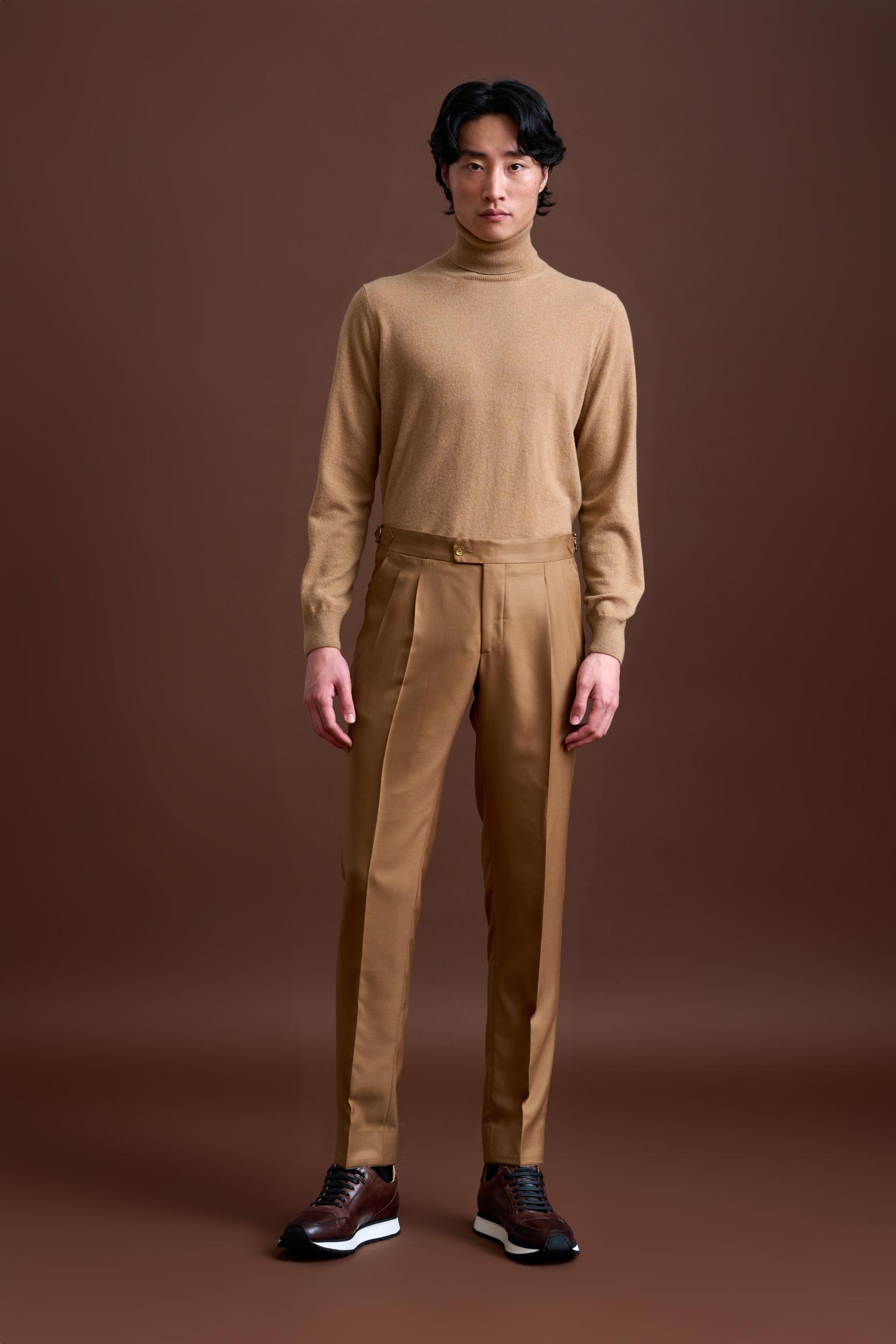 Brown 100% Cashmere Gibbet Trousers Golden Gate — detail 2