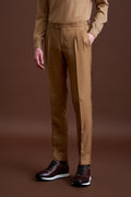 Brown 100% Cashmere Gibbet Trousers Golden Gate