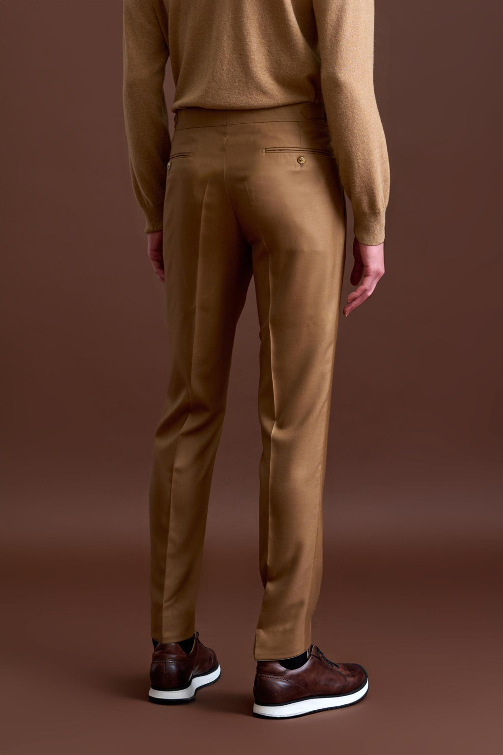 Brown 100% Cashmere Gibbet Trousers Golden Gate — detail 3