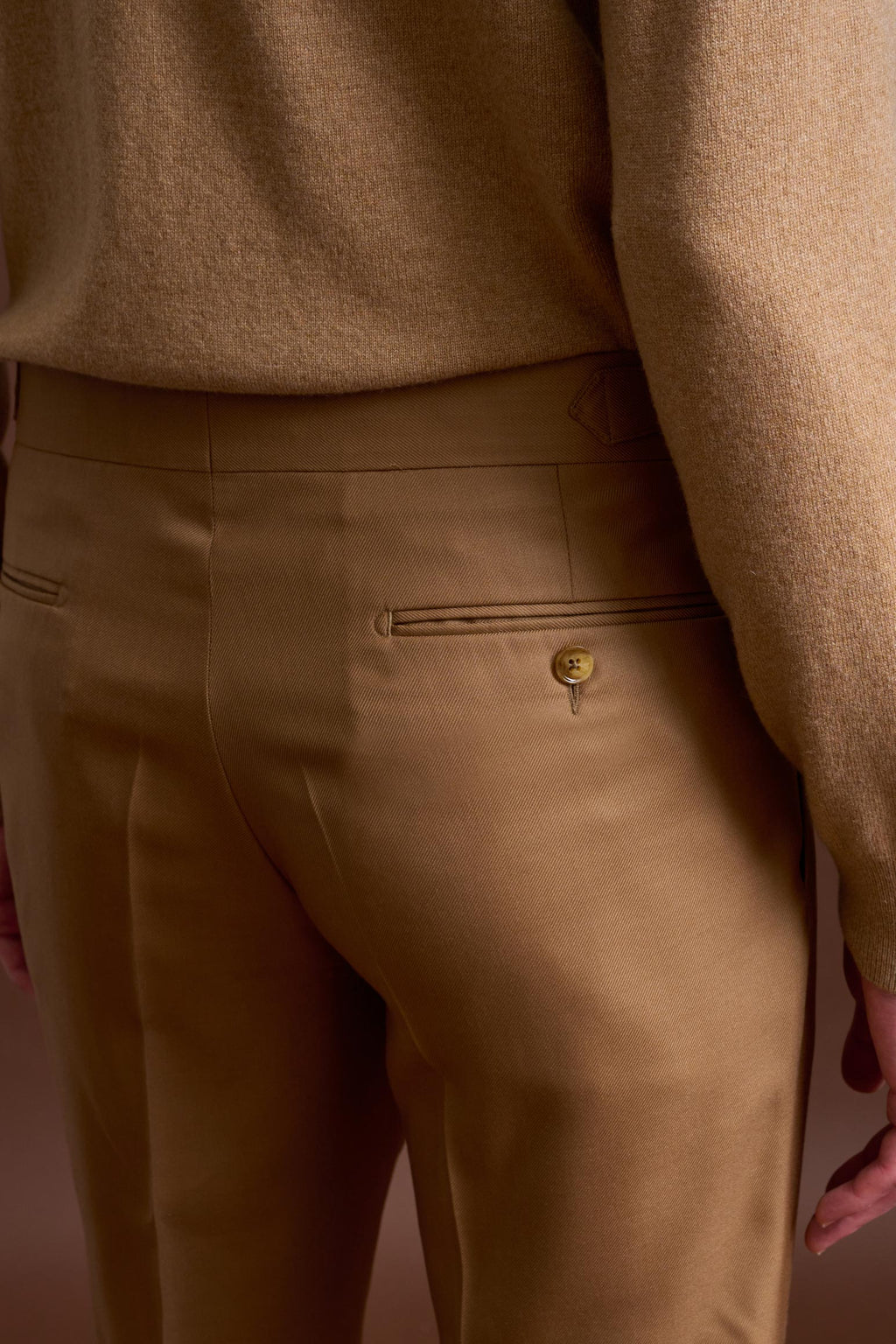Brown 100% Cashmere Gibbet Trousers Golden Gate — detail 1