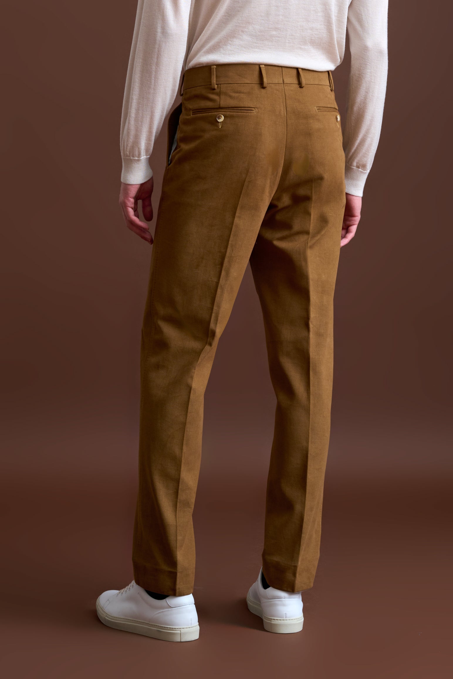 Brown Cotton & Cashmere Farley Trousers — detail 2