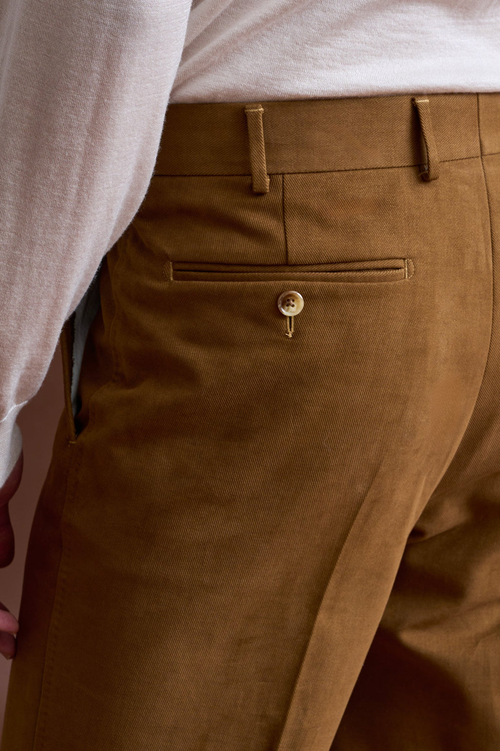 Brown Cotton & Cashmere Farley Trousers — detail 3