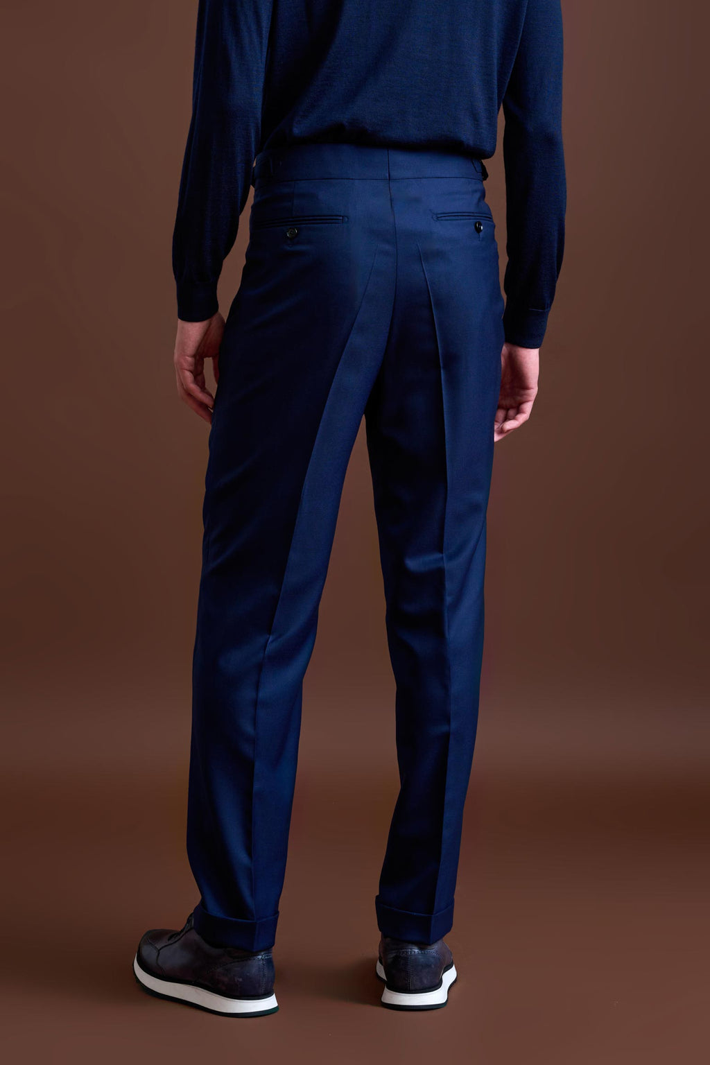 Blue 100% Cashmere Gibbet Trousers Golden Gate — detail 4