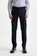 Midnight Blue Super 100's Wool Farley Trousers Flannel Saxony