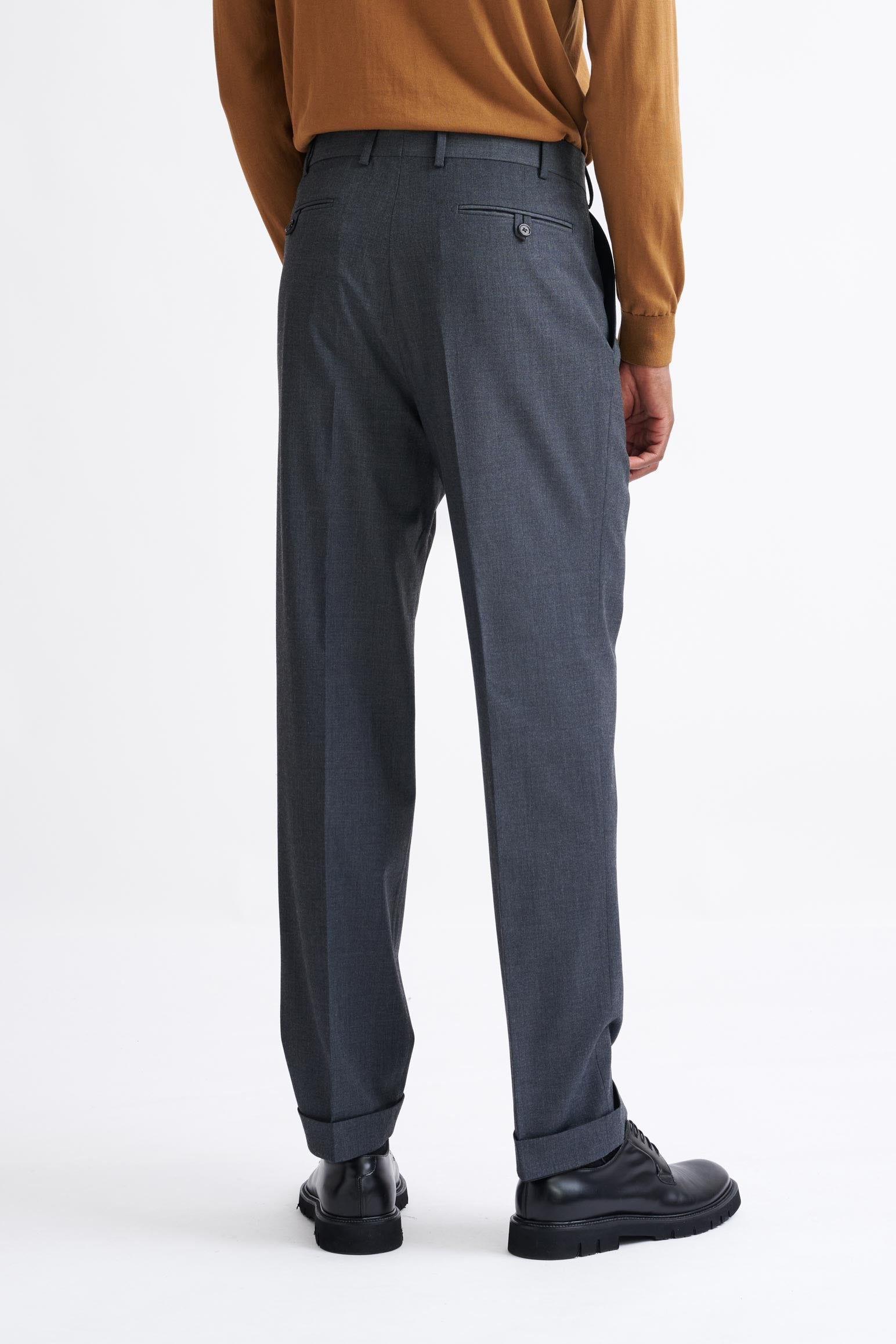 Dark Grey Wool and with Stretch Farley Trousers Connect — detail 4