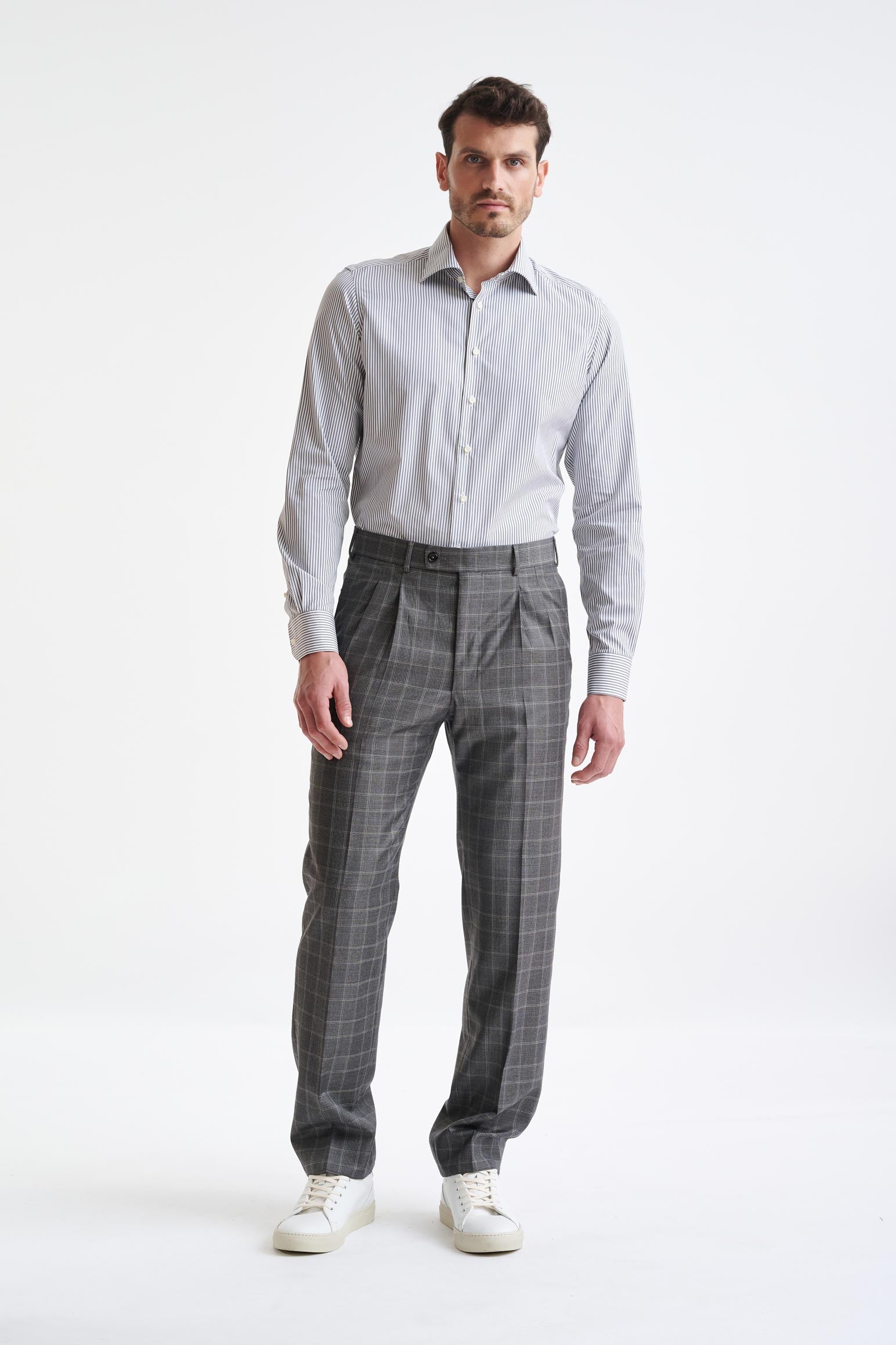Mid-Grey Super 100's Merino Wool Farley Trousers The Royal — detail 1