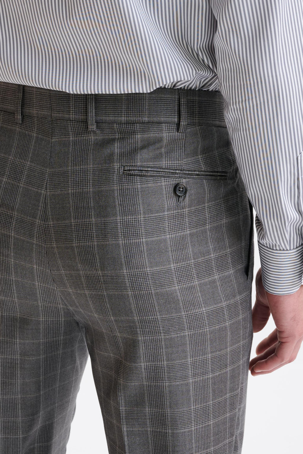 Mid-Grey Super 100's Merino Wool Farley Trousers The Royal — detail 3