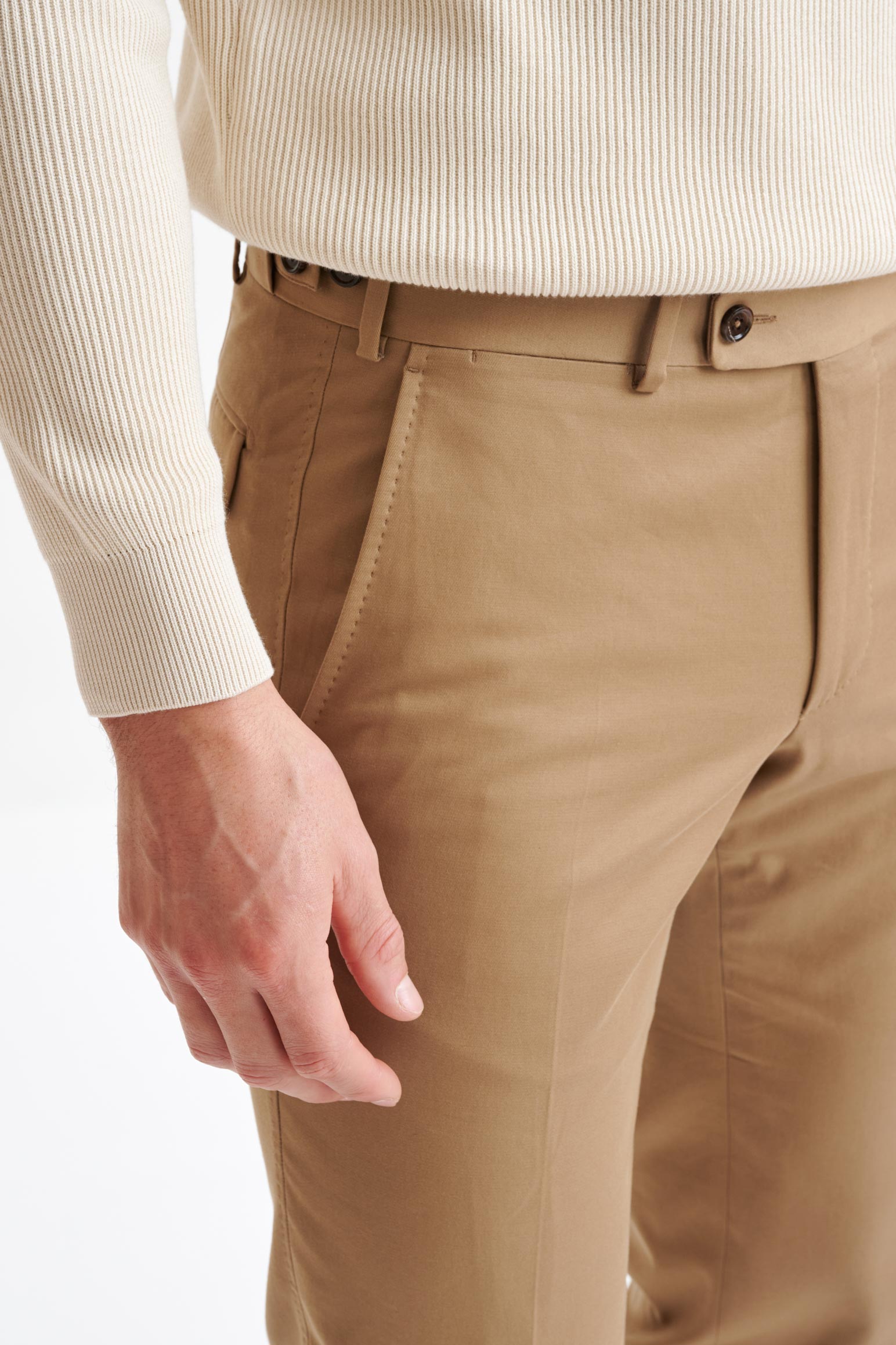 Sand Cotton Farley Trousers Cashmere Cotton — detail 2