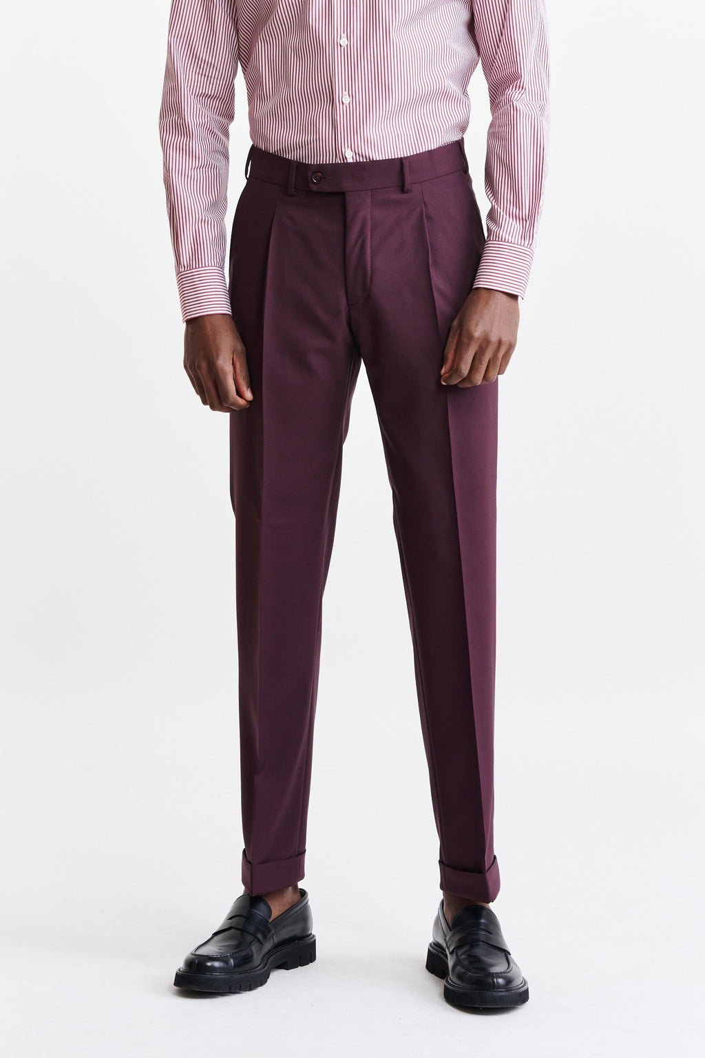 Burgundy Wool Farley Trousers Capri