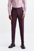Burgundy Wool Farley Trousers Capri