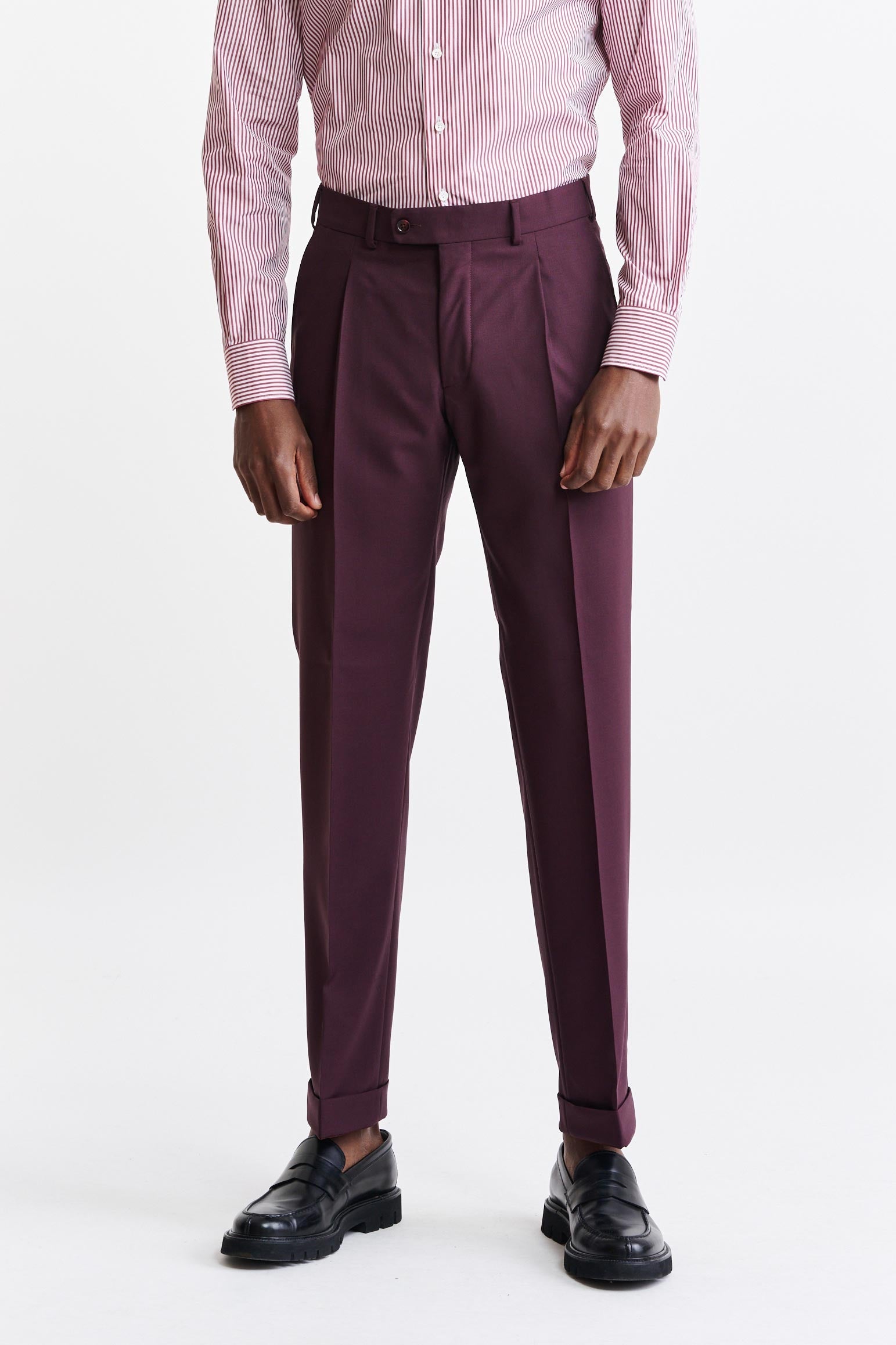 Burgundy Wool Farley Trousers Capri