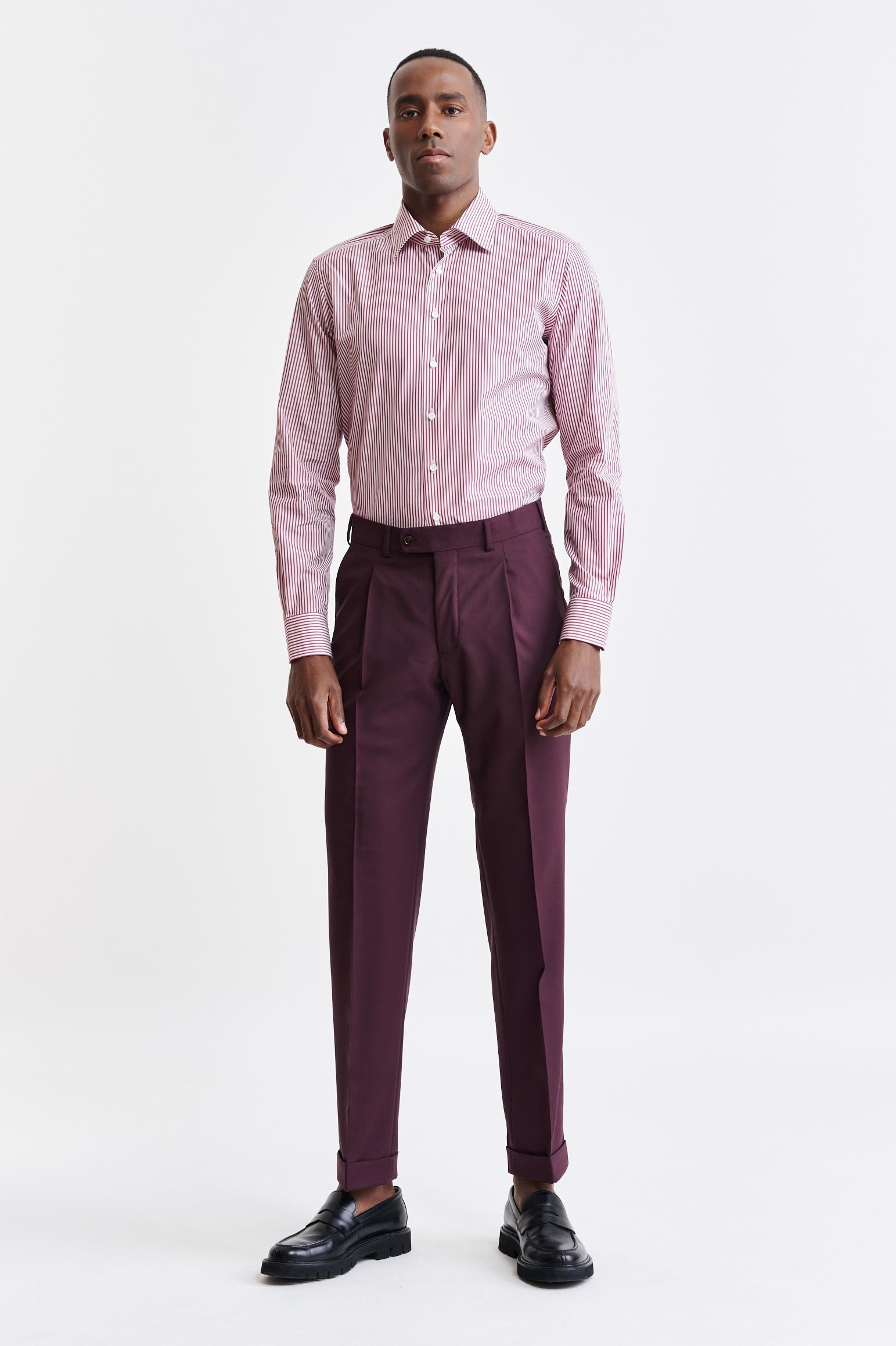 Burgundy Wool Farley Trousers Capri — detail 1