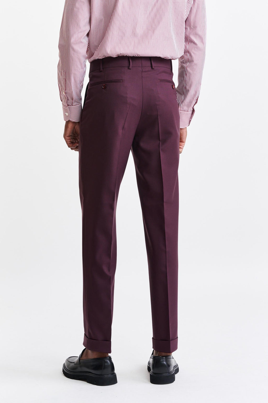 Burgundy Wool Farley Trousers Capri — detail 5